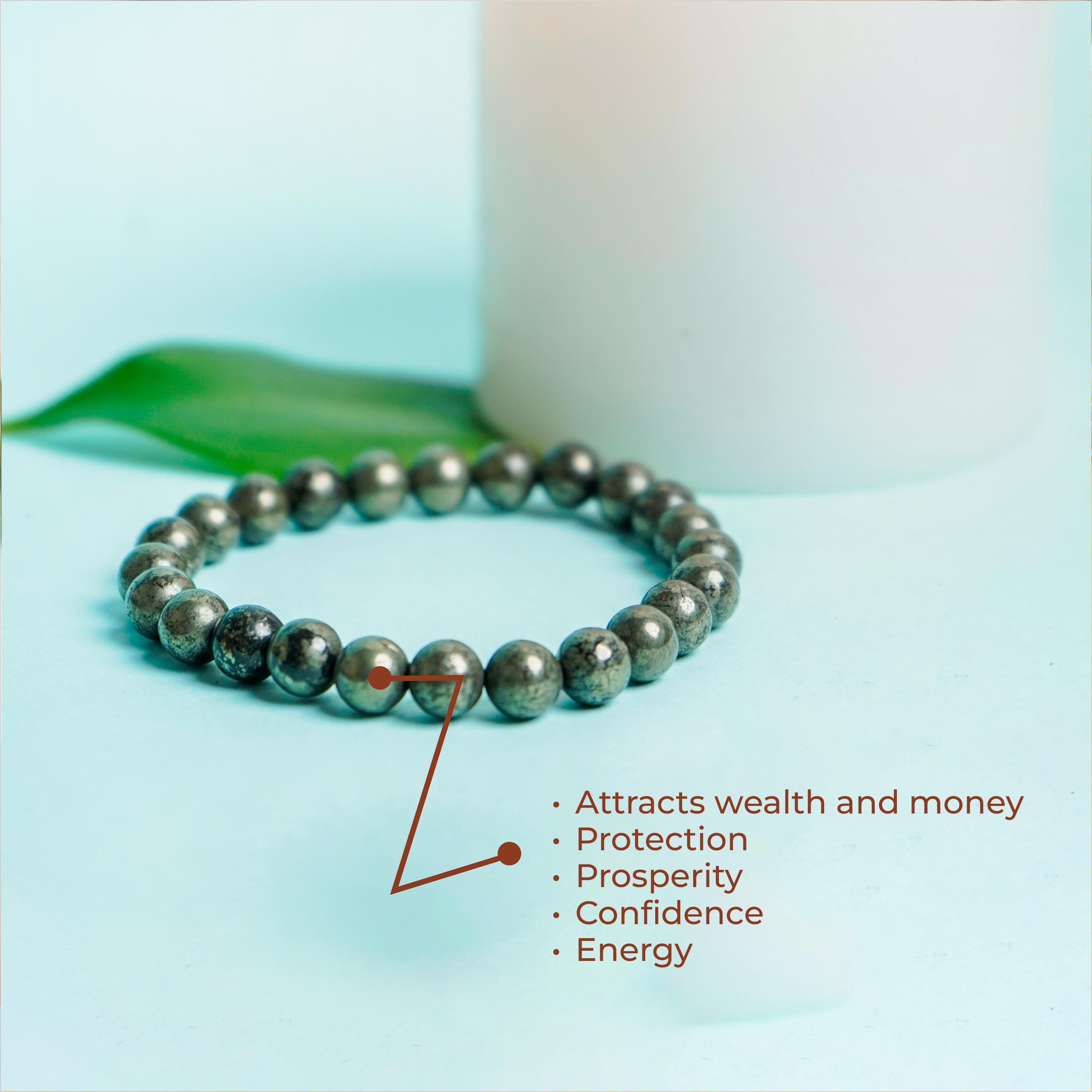 Natural Raw Pyrite Bracelet for Wealth & Money