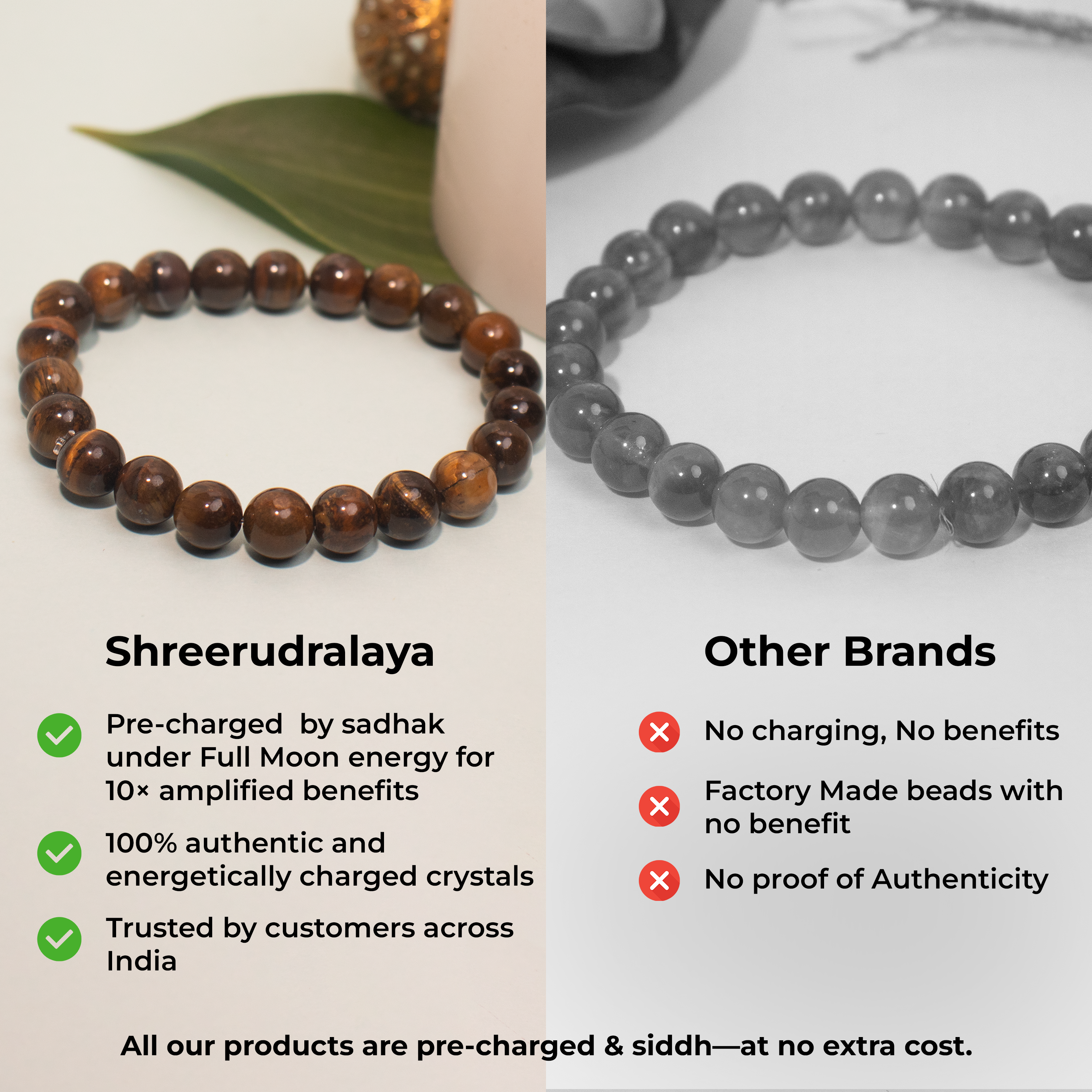 Natural Tiger Eye Bracelet for Men & Women