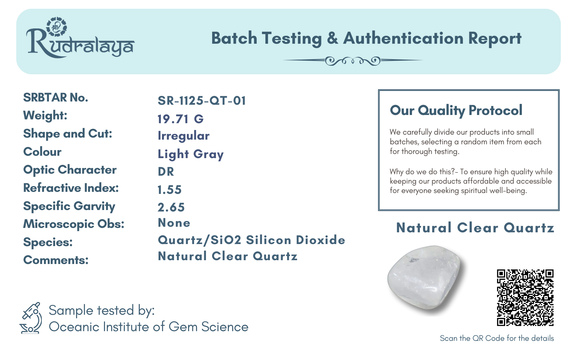 Natural Clear Quartz Tumble Stone