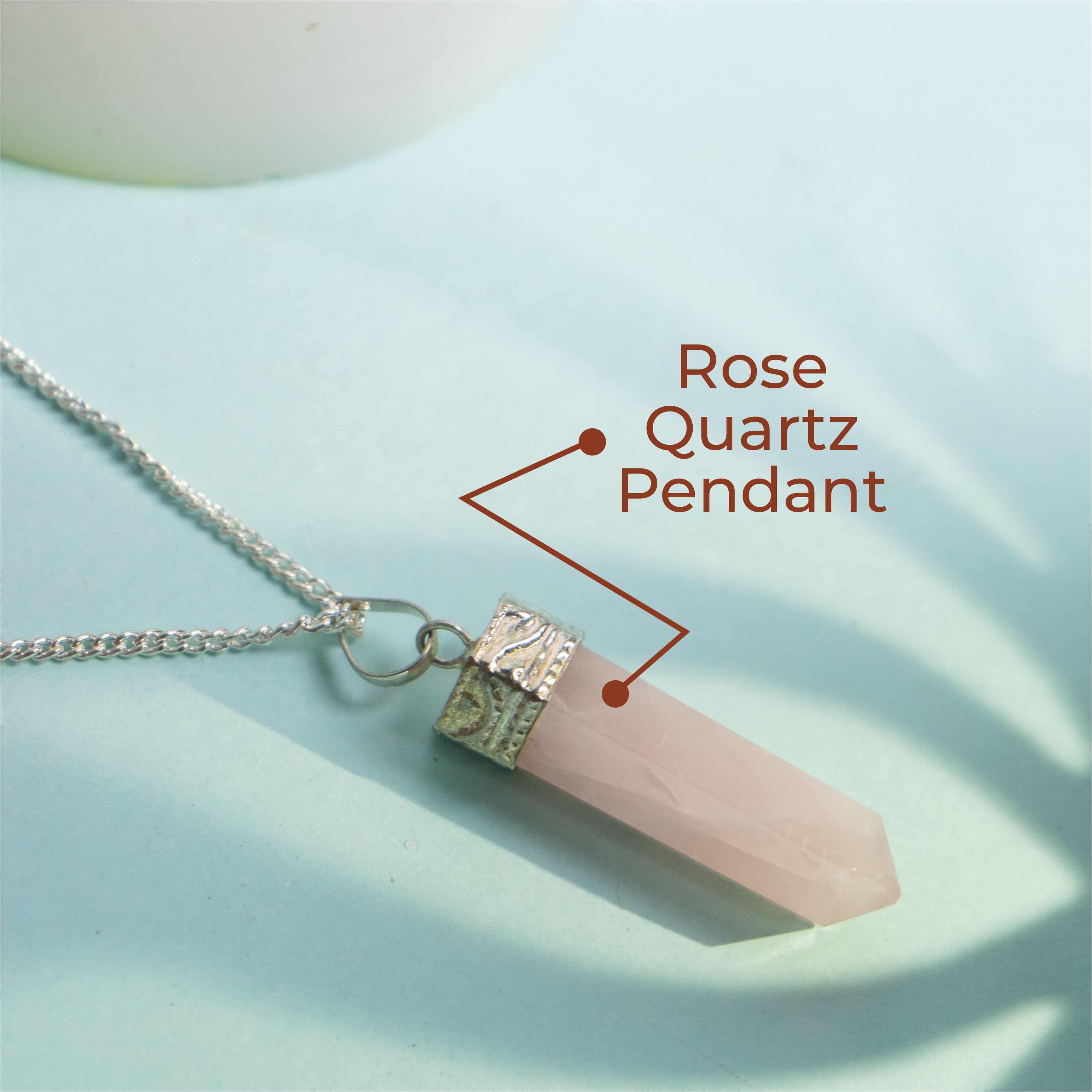 Natural Rose Quartz Pendant | Healing Crystal Necklace