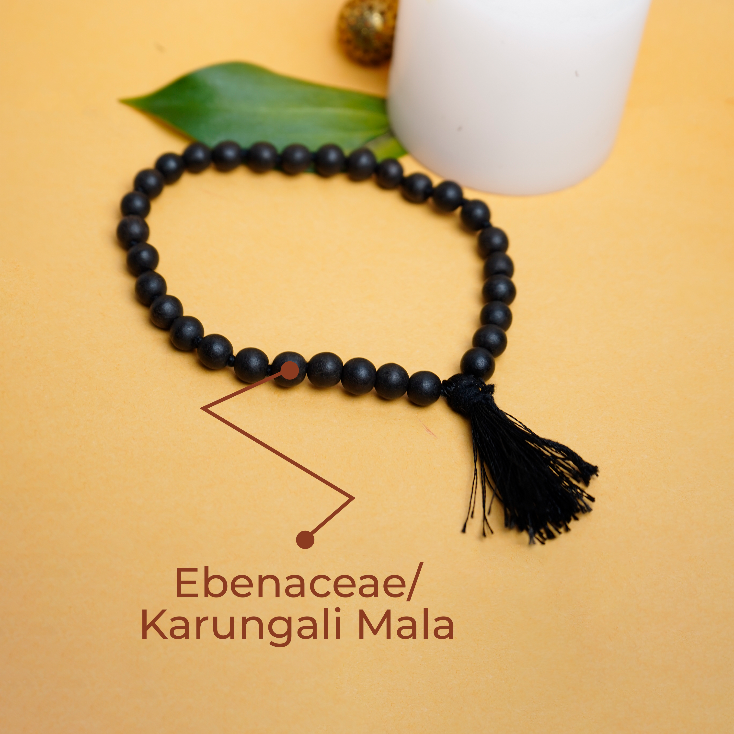 Natural Ebony (Karungali) Hand Mala | Sumarni Mala for Meditation