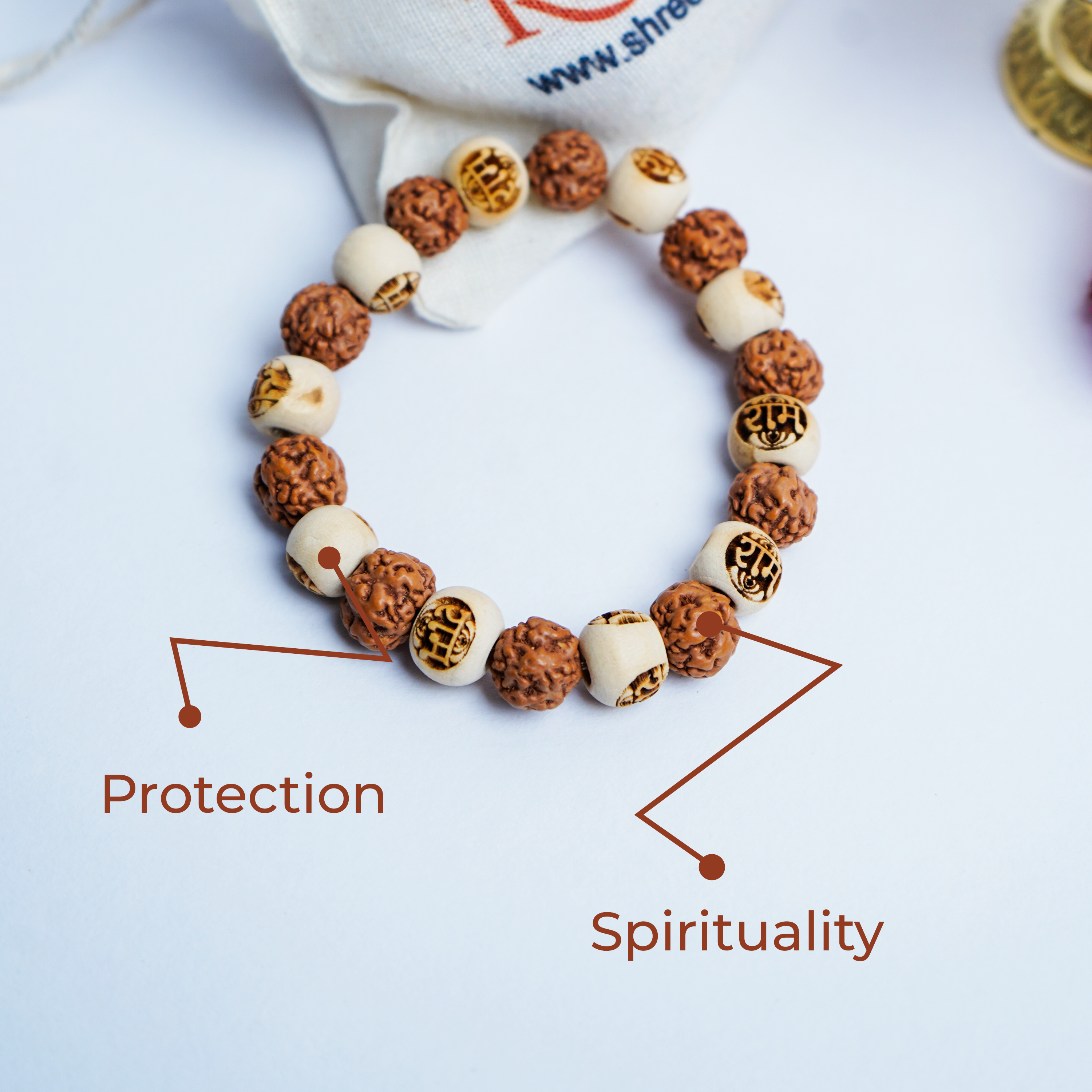 Sacred Raam Wood & Rudraksha Healing Bracelet