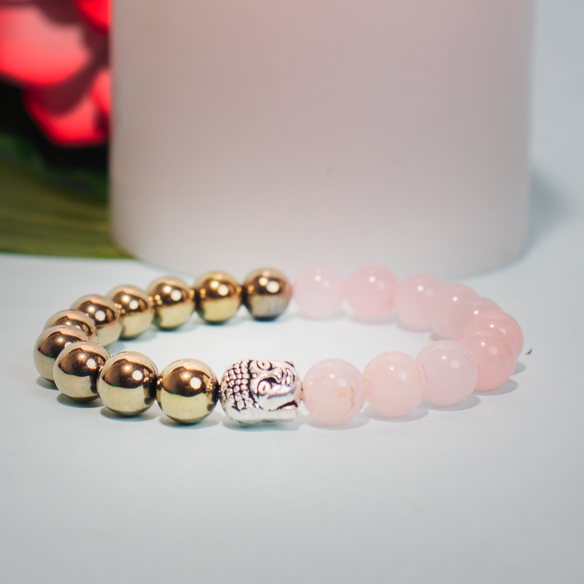 Golden Hematite & Rose Quartz Bracelet