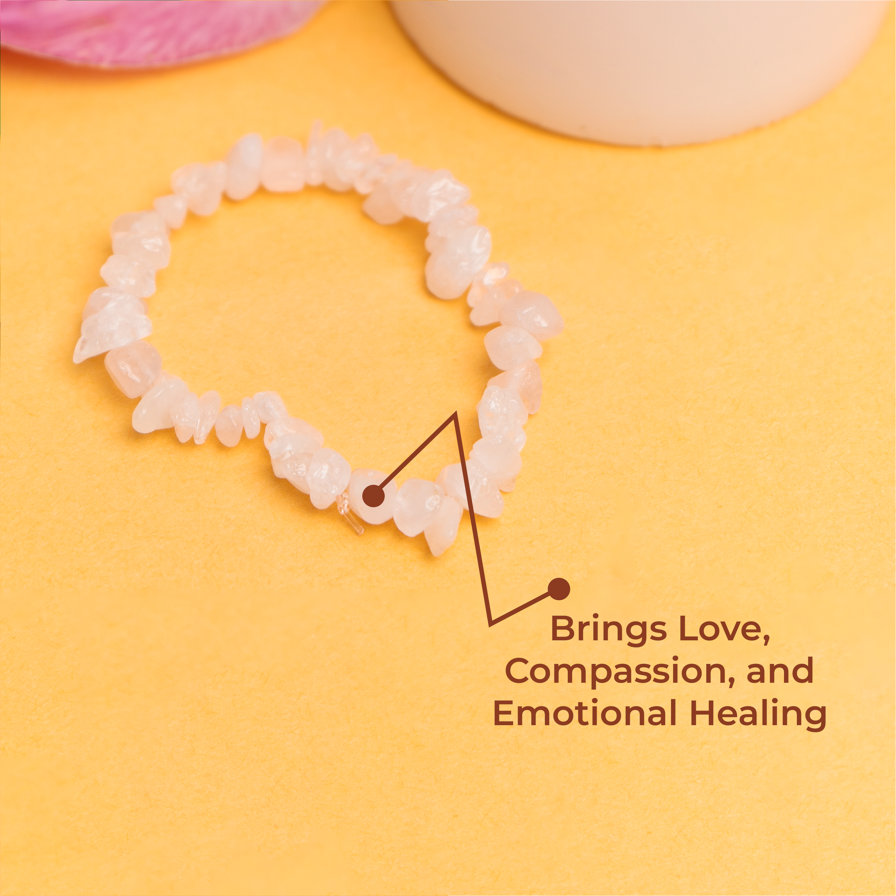 Natural Rose Quartz Chips Bracelet – Stone of Love & Harmony