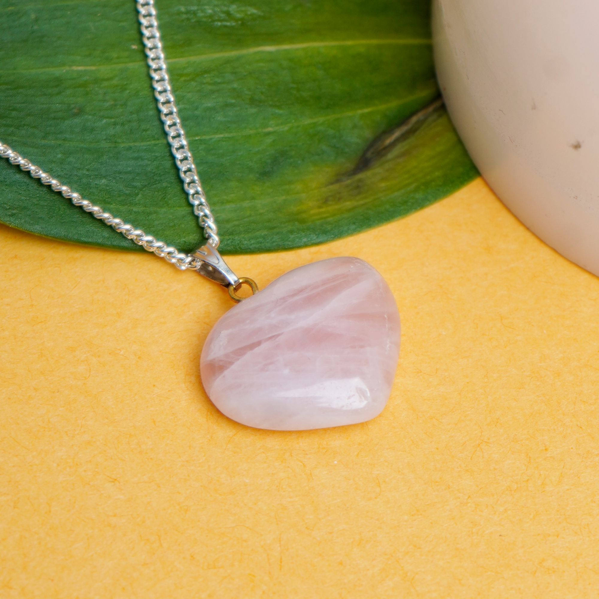 Rose Quartz Heart Pendant & Bracelet Combo – Love, Healing & Harmony