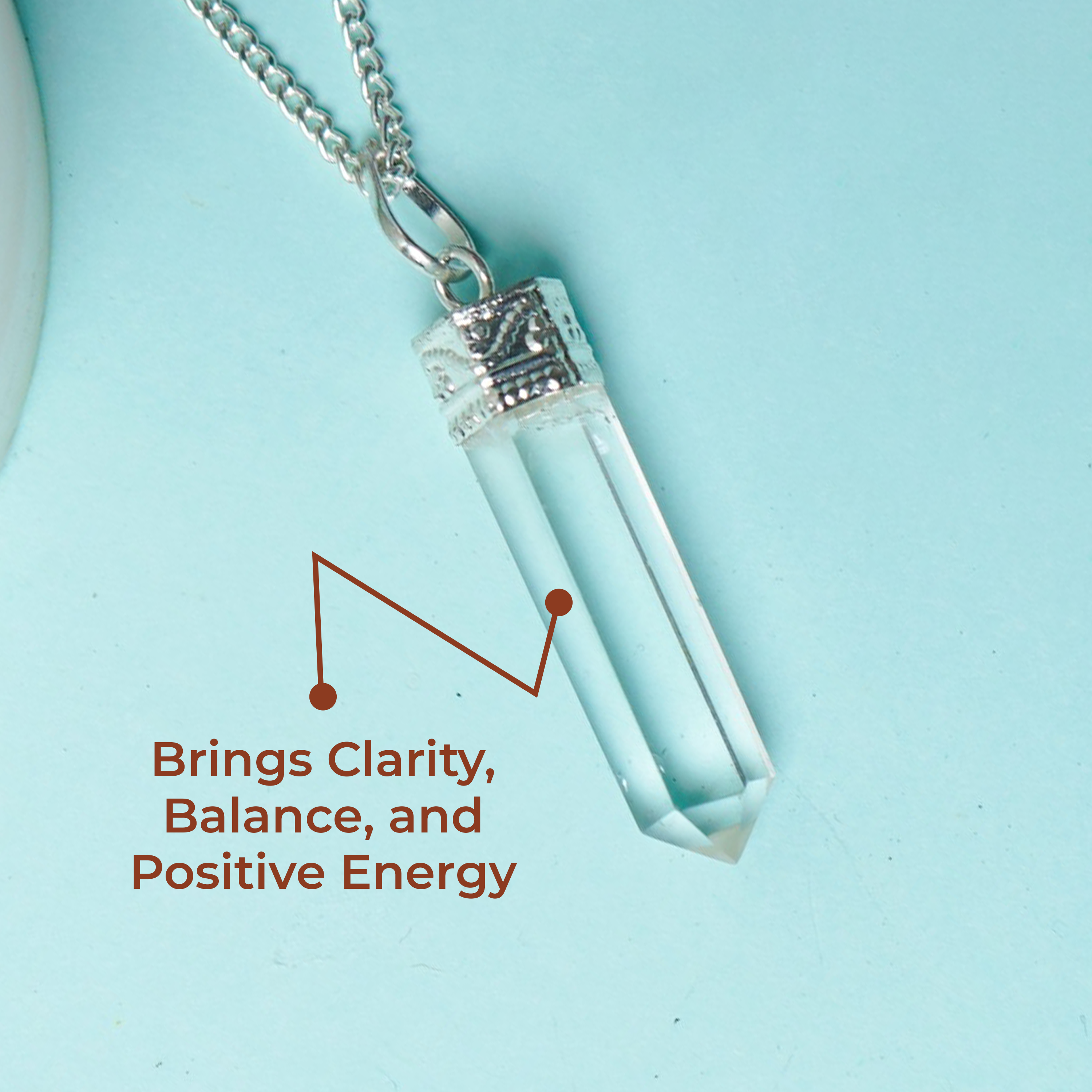 Natural Clear Quartz (Sphatik) Pendant