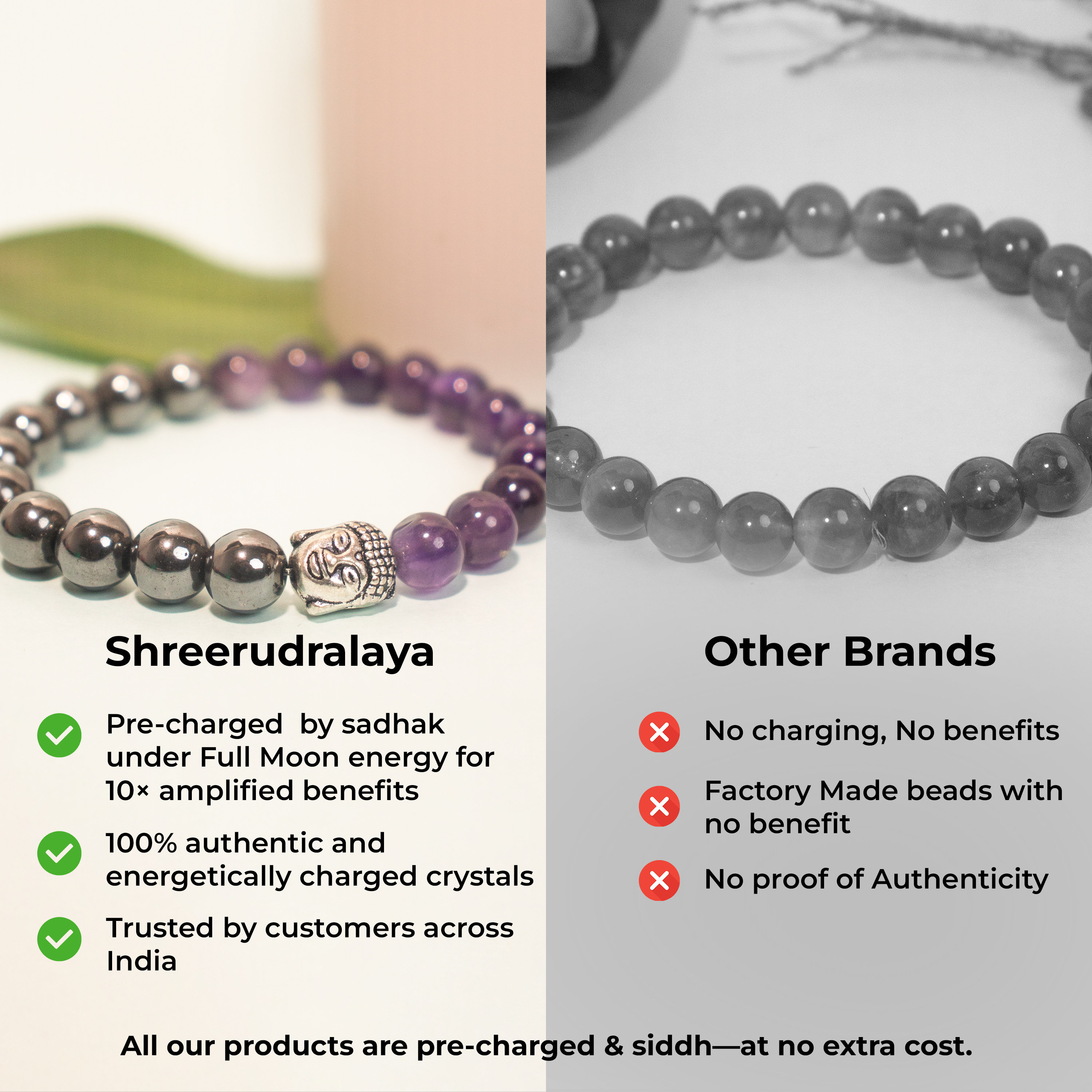 Hematite & Amethyst Bracelet | Healing Crystal