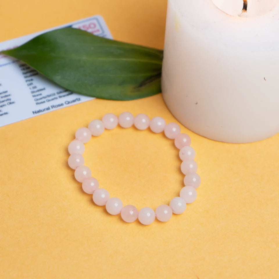 Rose Quartz Heart Pendant & Bracelet Combo – Love, Healing & Harmony
