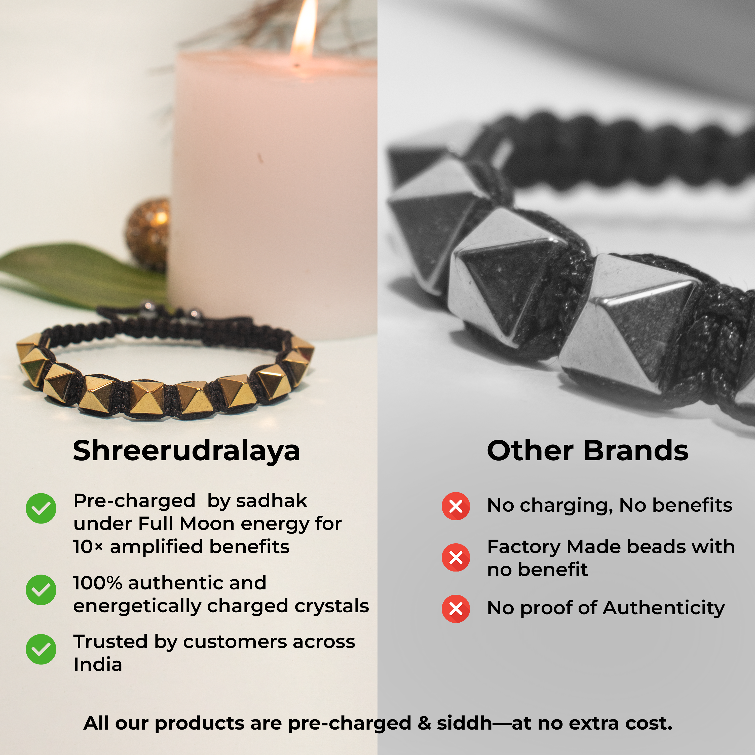 Pyramid Gold Hematite Adjustable Bracelet