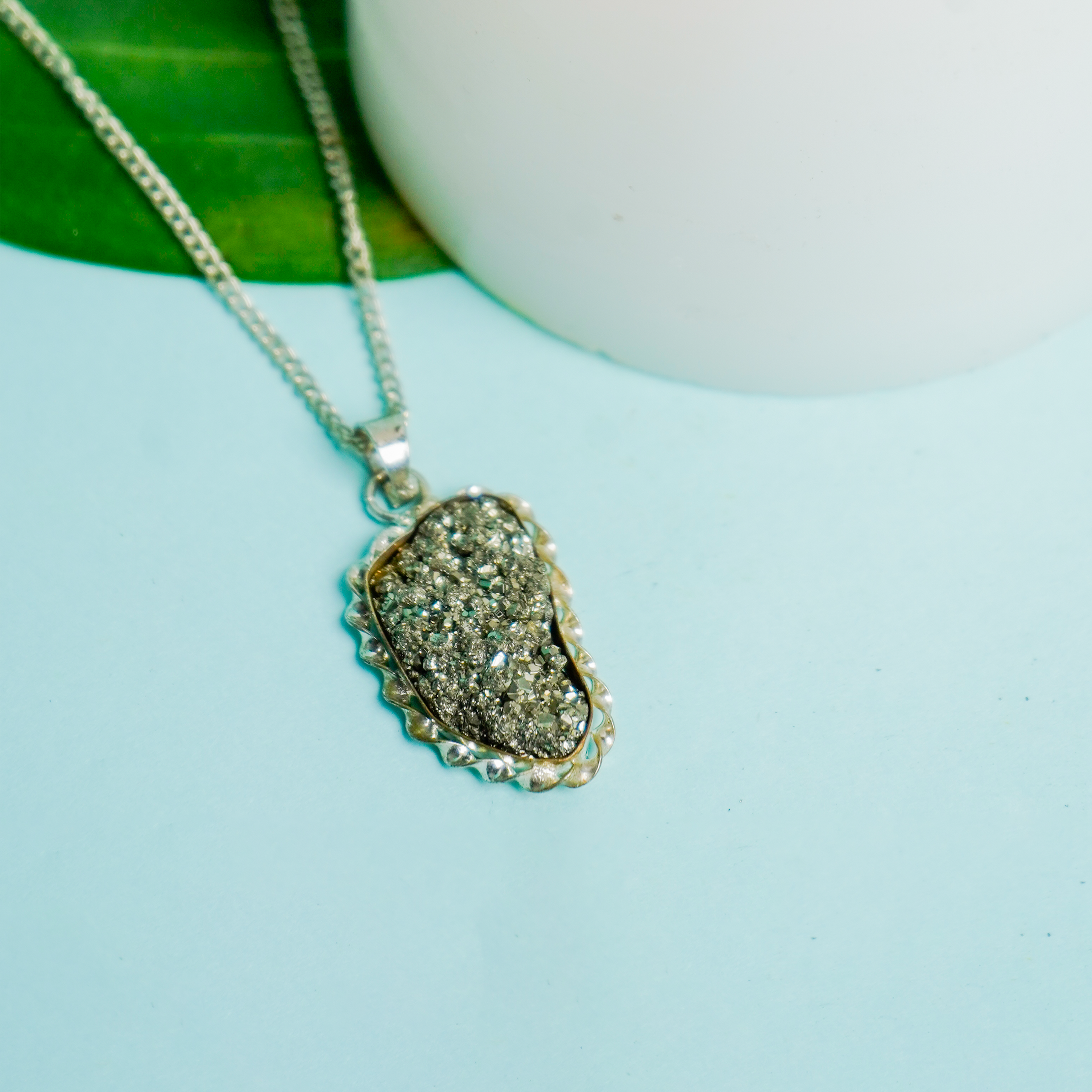 Natural Pyrite Pendant Necklace | Genuine Pyrite Pendant