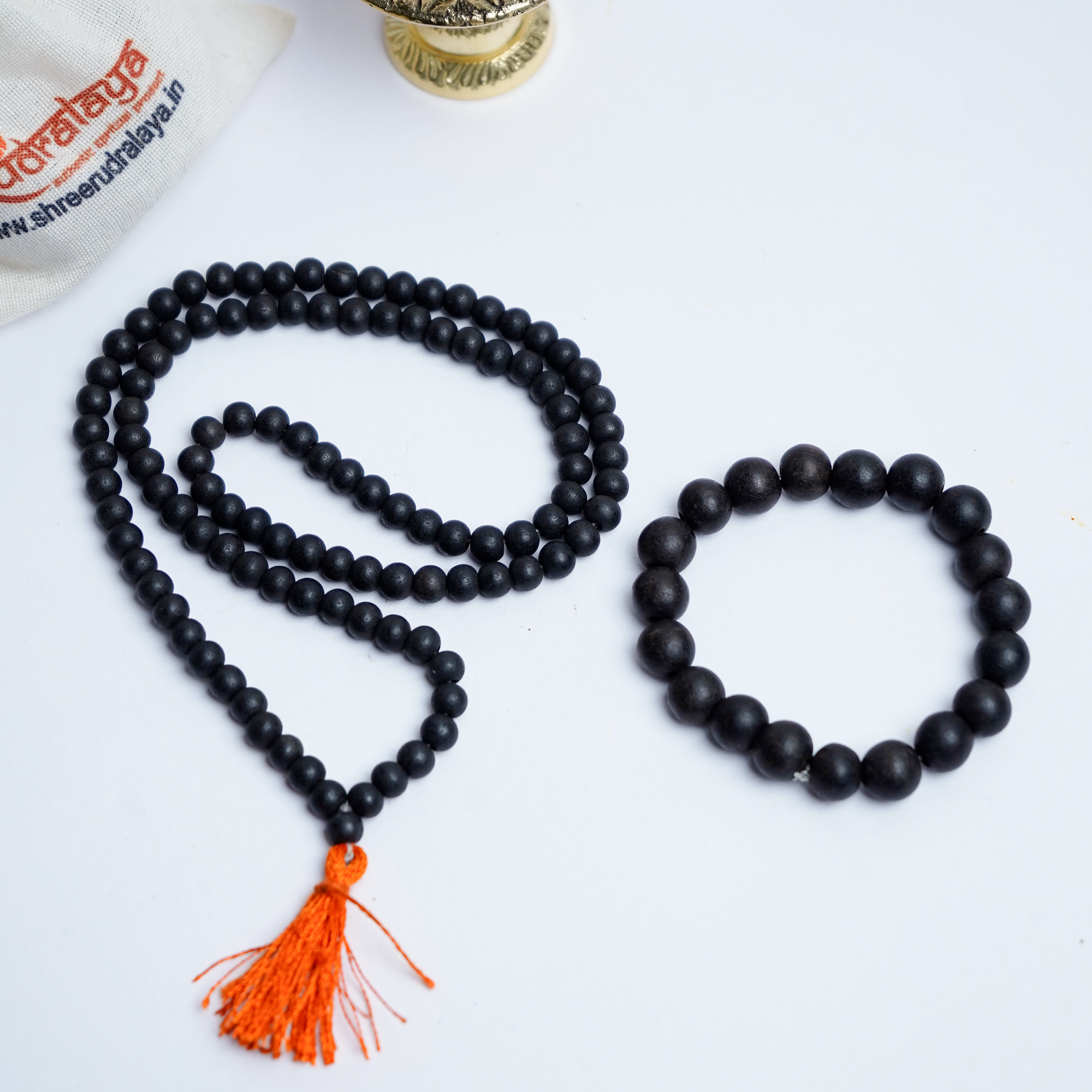 Ebony Mala & Bracelet Combo – Strength, Protection & Spiritual Energy