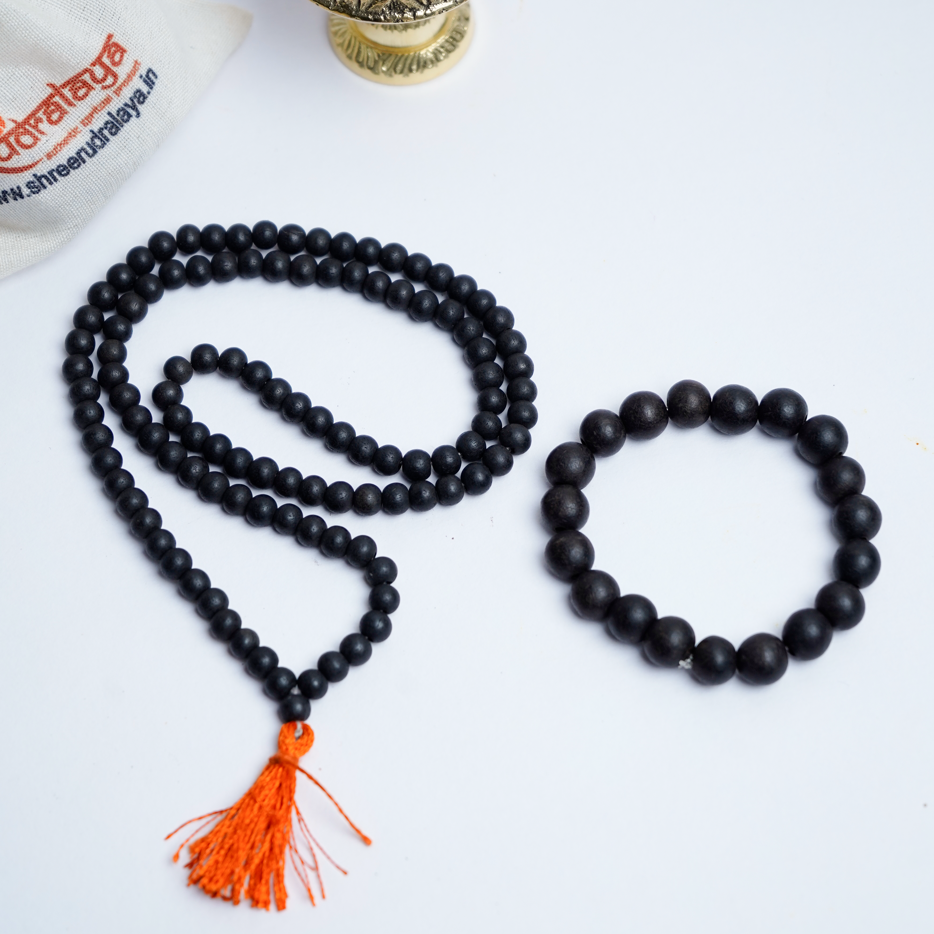 Ebony Mala & Bracelet Combo – Strength, Protection & Spiritual Energy