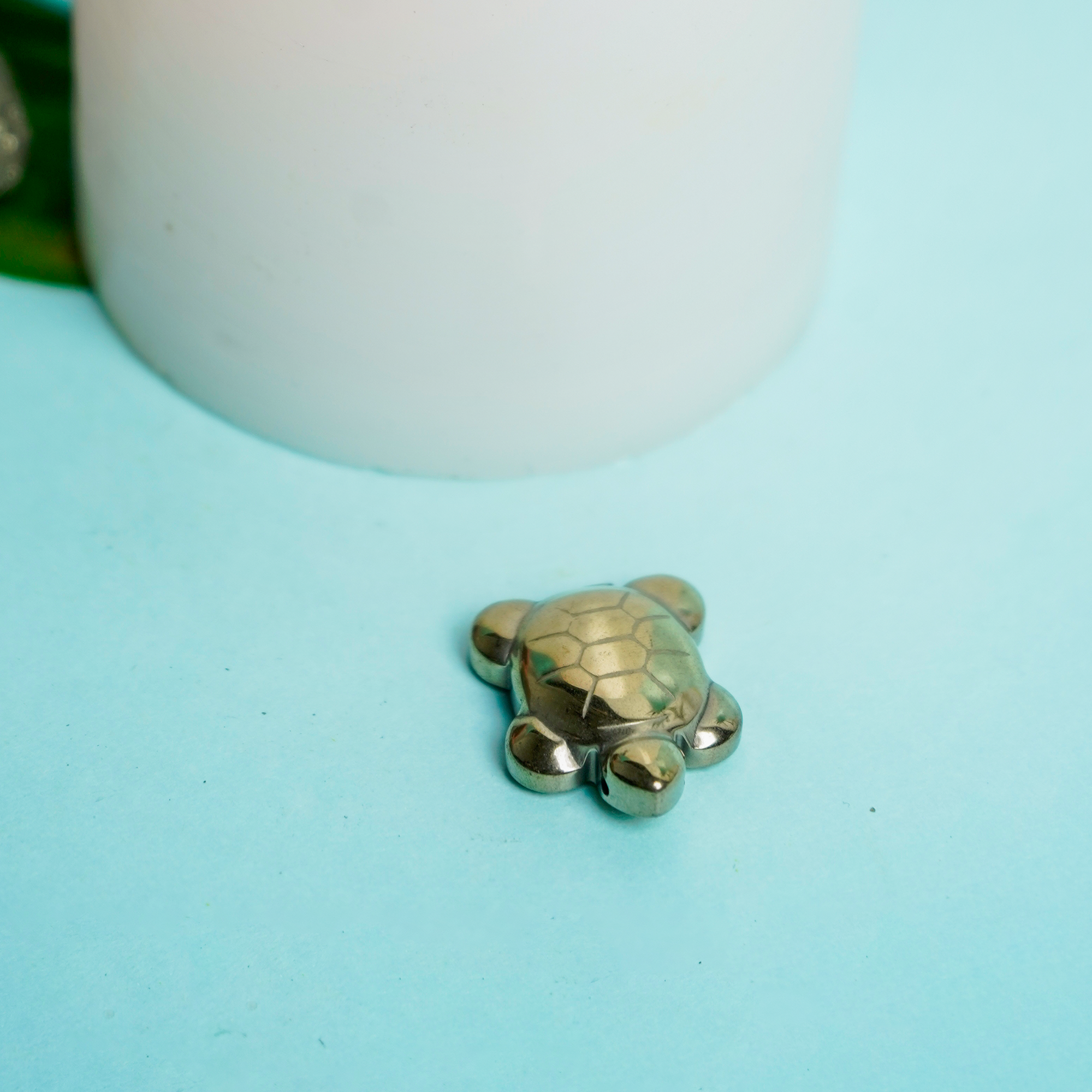 Natural Gold Hematite Turtle | Crystal Healing Stone Figurine for Protection, Wealth & Positive Energy