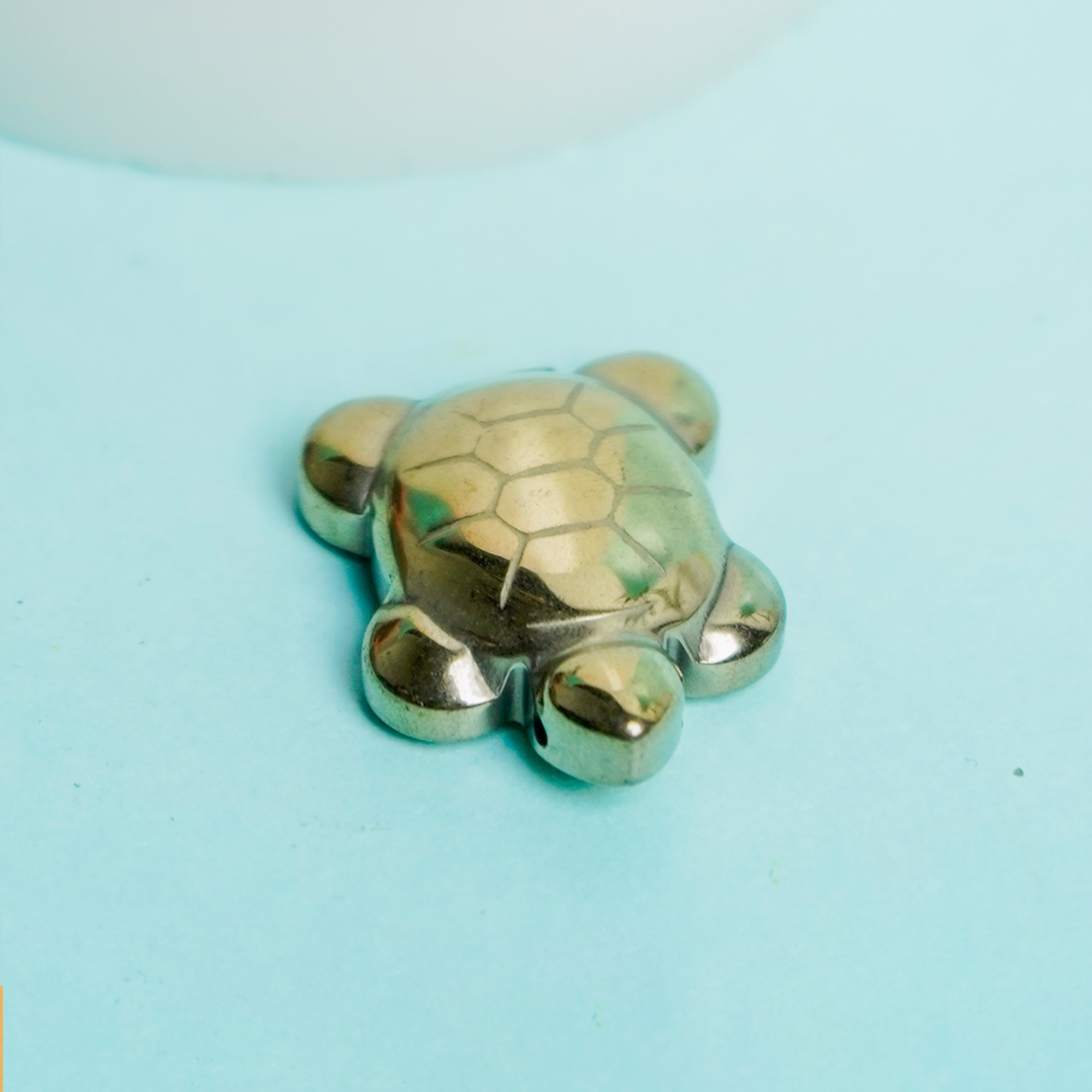 Natural Gold Hematite Turtle | Crystal Healing Stone Figurine for Protection, Wealth & Positive Energy