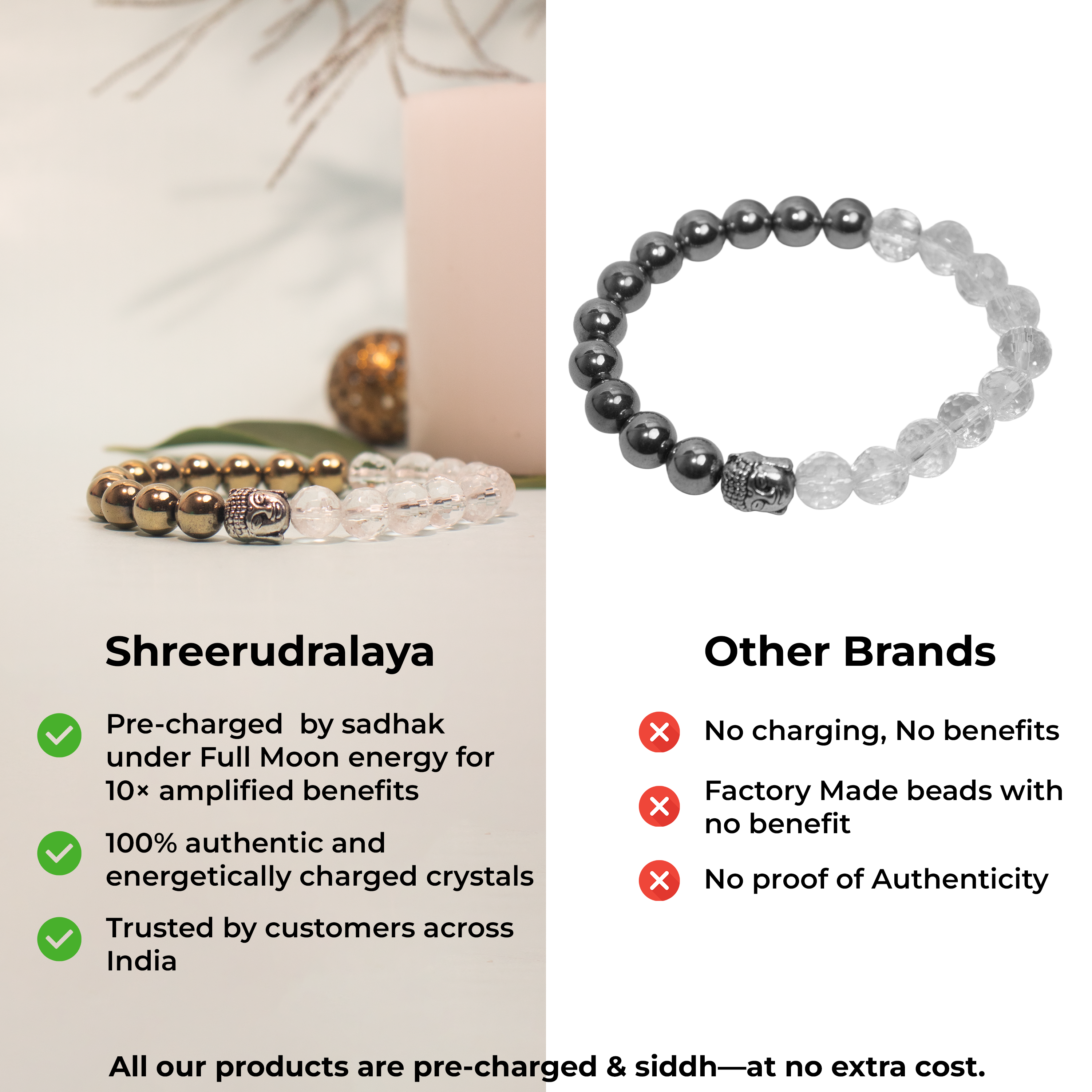 Golden Hematite & Sphatik Bracelet