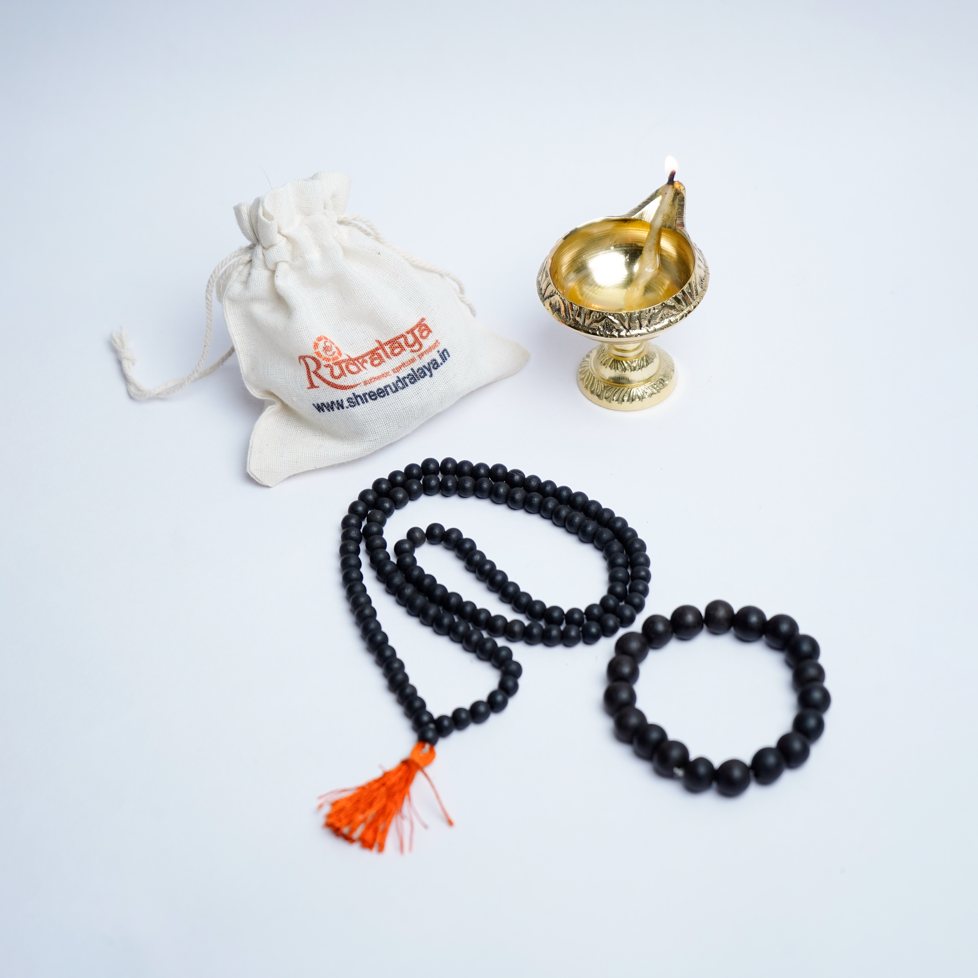 Ebony Mala & Bracelet Combo – Strength, Protection & Spiritual Energy