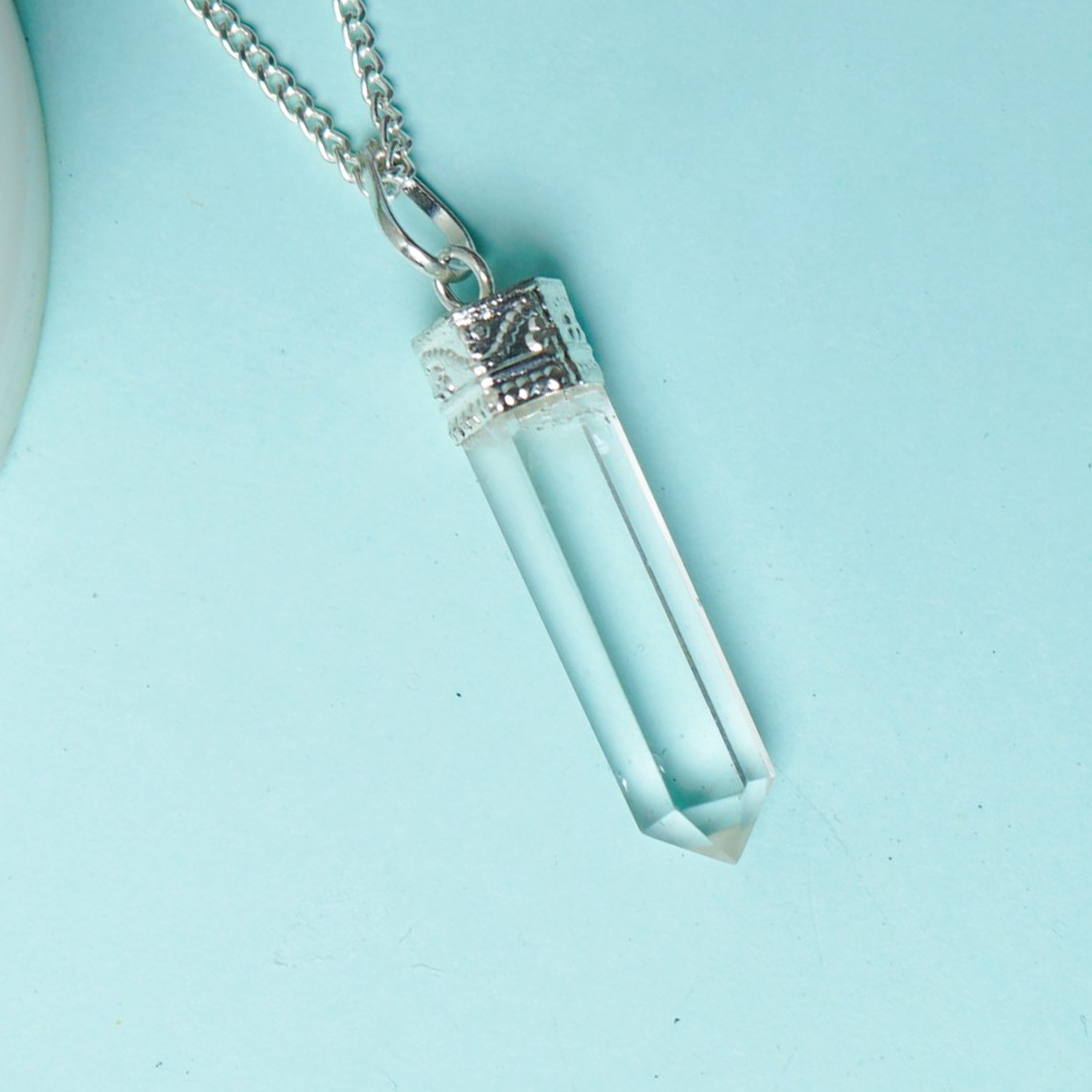Natural Clear Quartz (Sphatik) Pendant