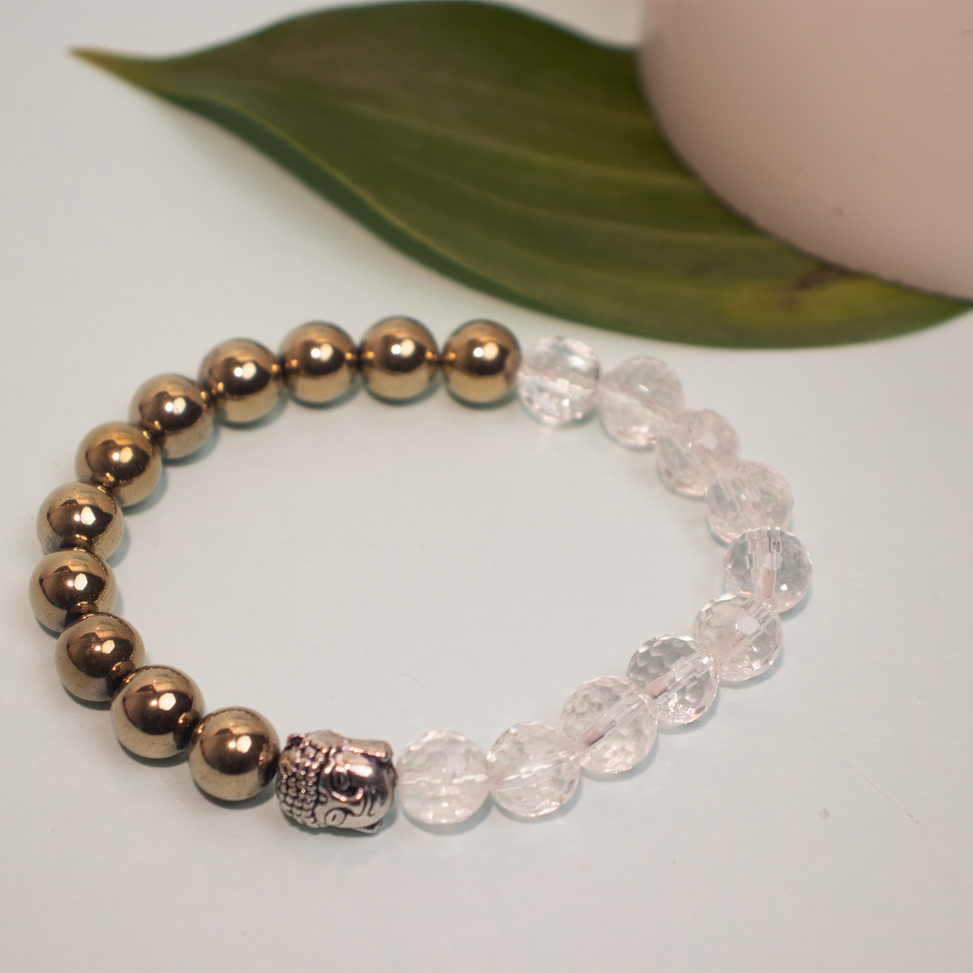 Golden Hematite & Sphatik Bracelet