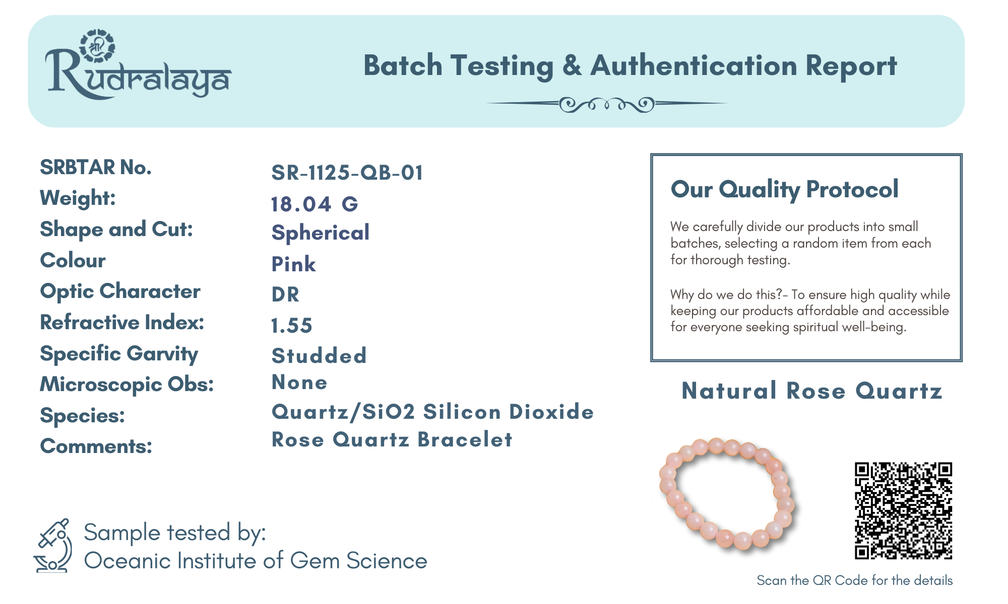 Natural Rose Quartz Healing Bracelet