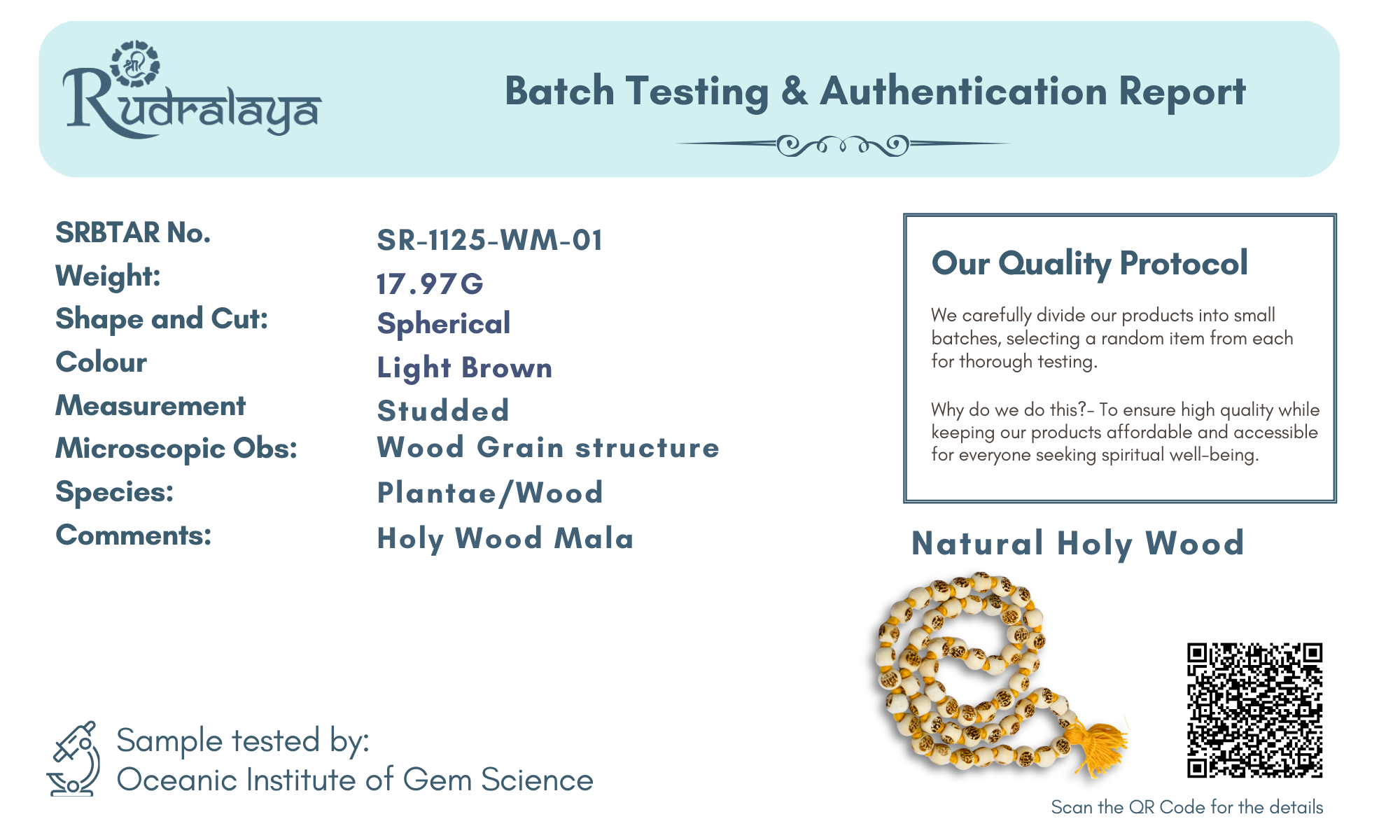 Natural Raam Wood Mala – Sacred Beads