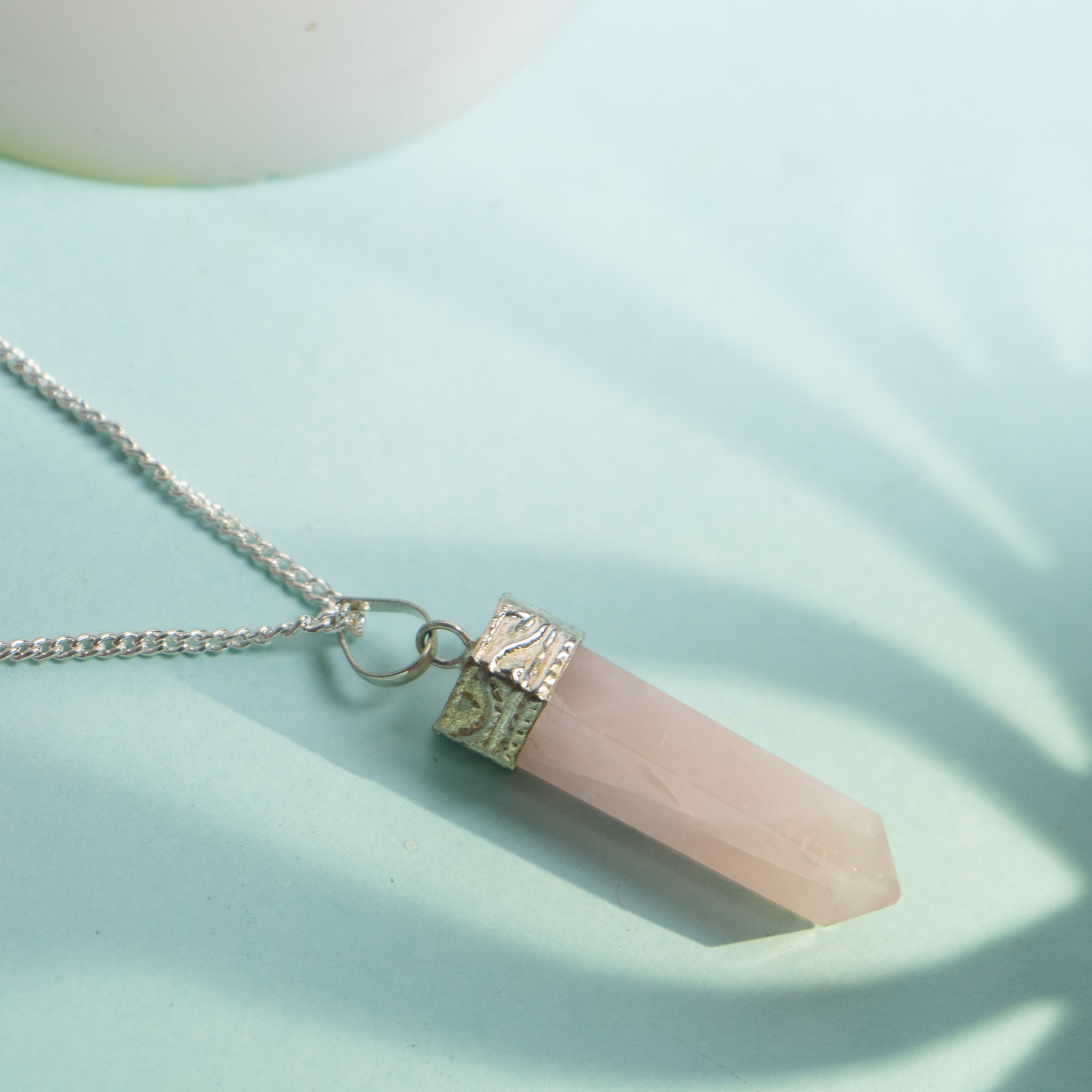Natural Rose Quartz Pendant | Healing Crystal Necklace
