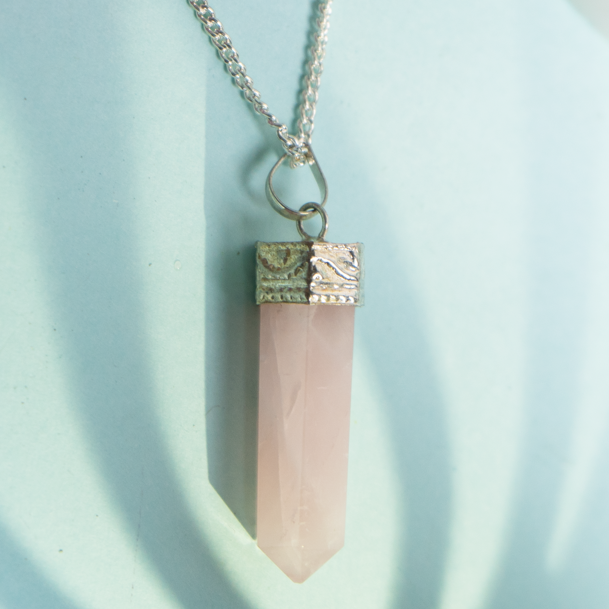 Natural Rose Quartz Pendant | Healing Crystal Necklace