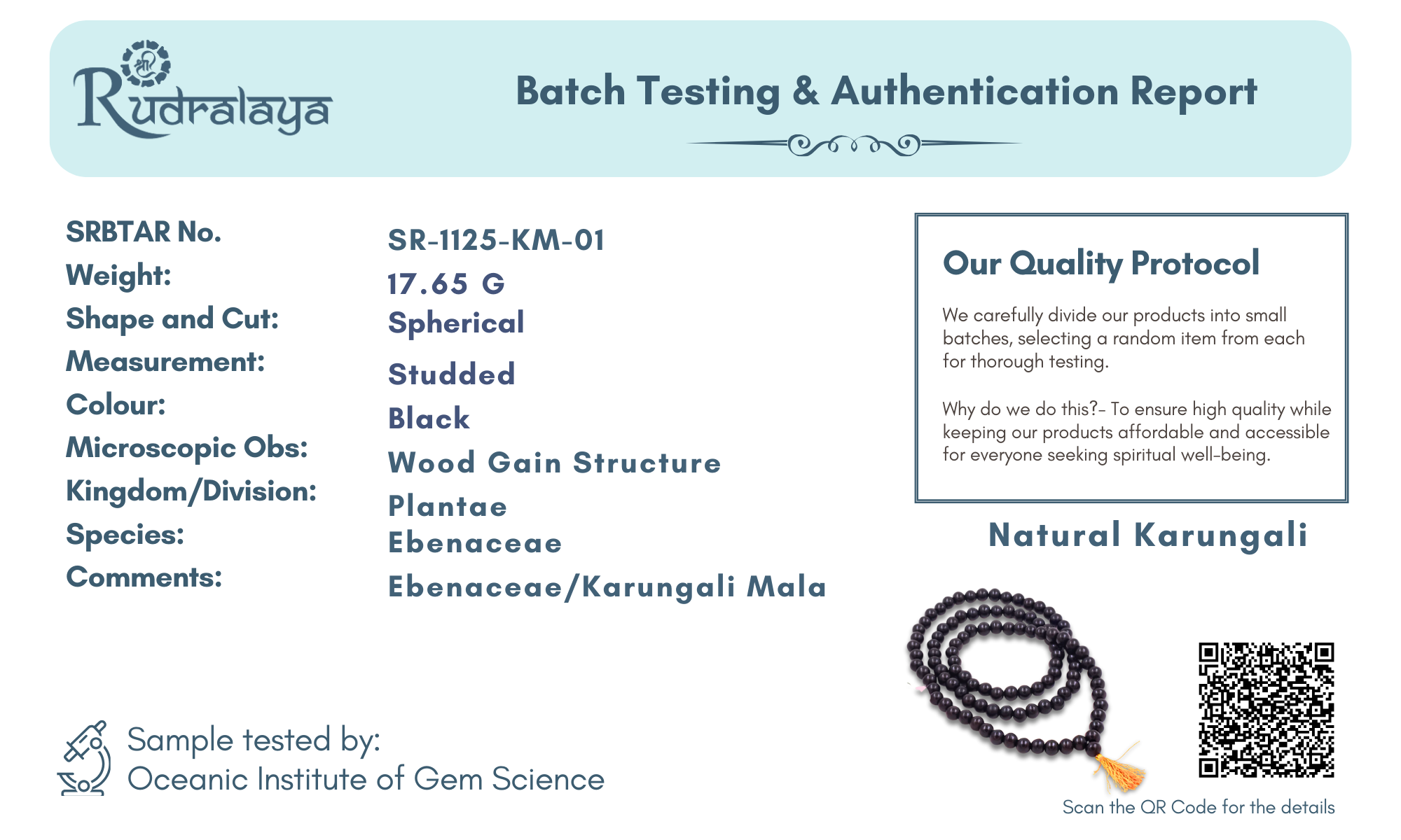 Natural Ebony (Karungali) Mala