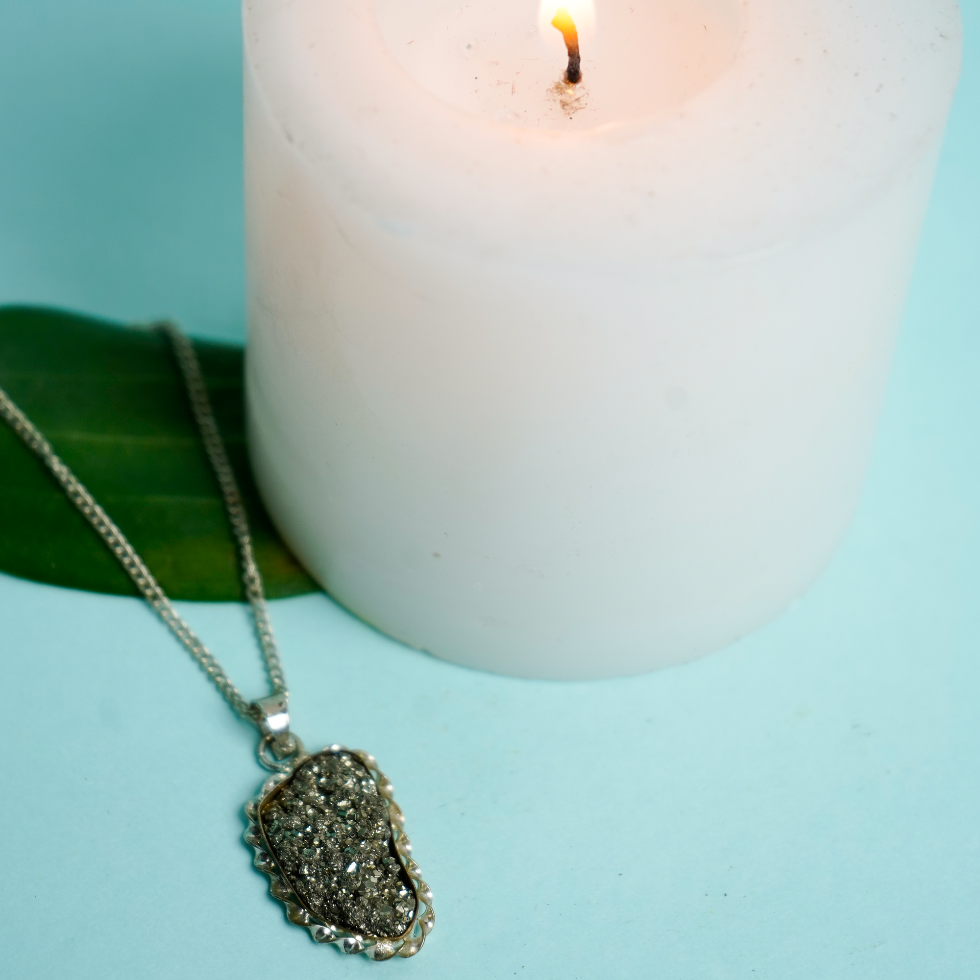 Natural Pyrite Pendant Necklace | Genuine Pyrite Pendant