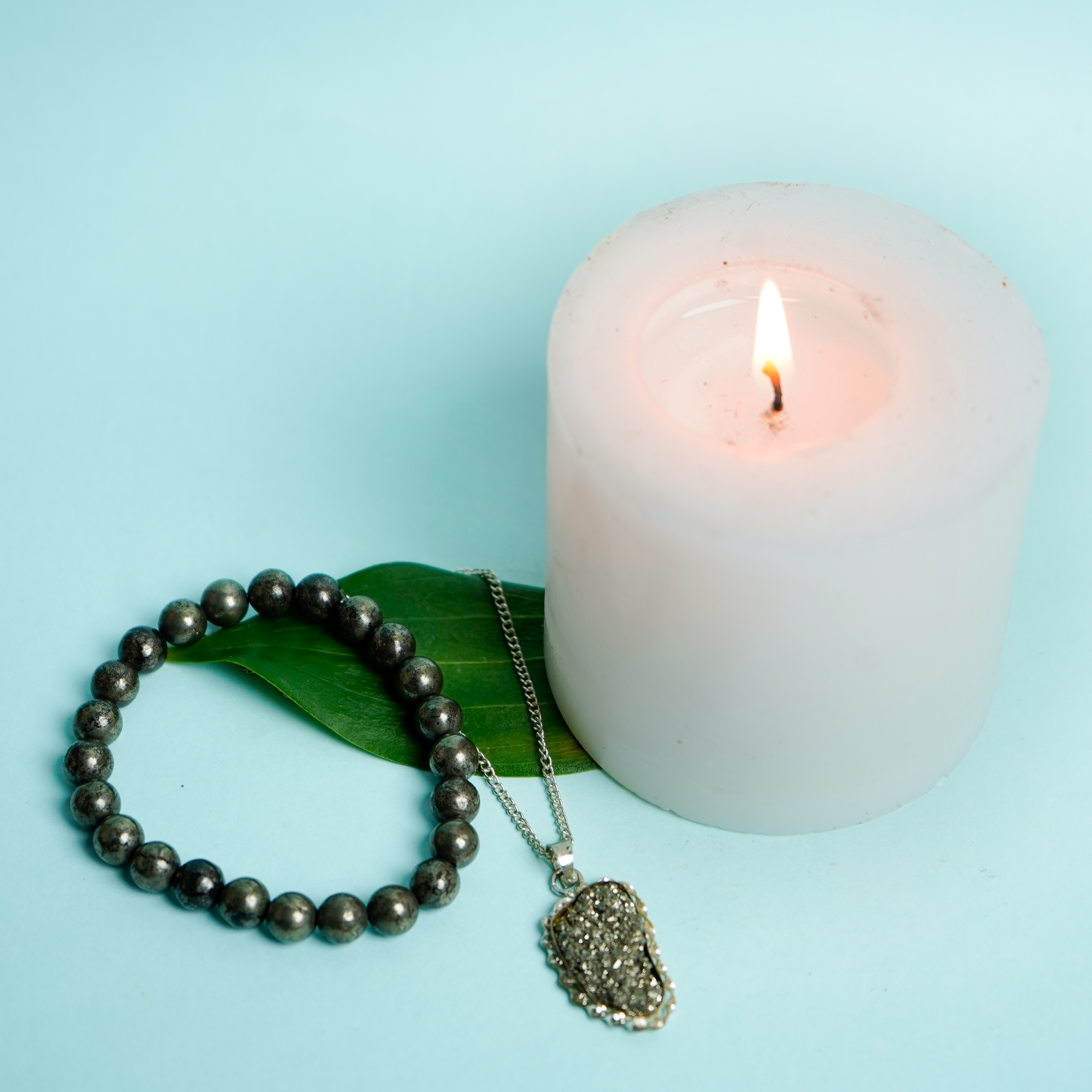 Pyrite Bracelet & Pendant Combo – Attract Wealth, Success & Protection