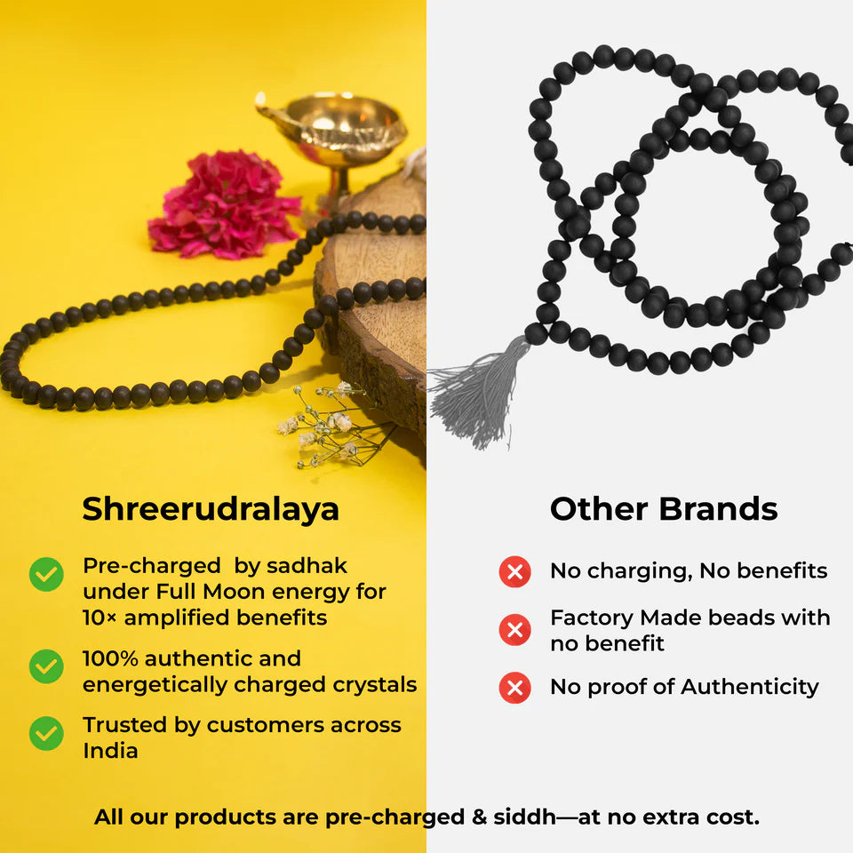 Ebony Mala & Bracelet Combo – Strength, Protection & Spiritual Energy