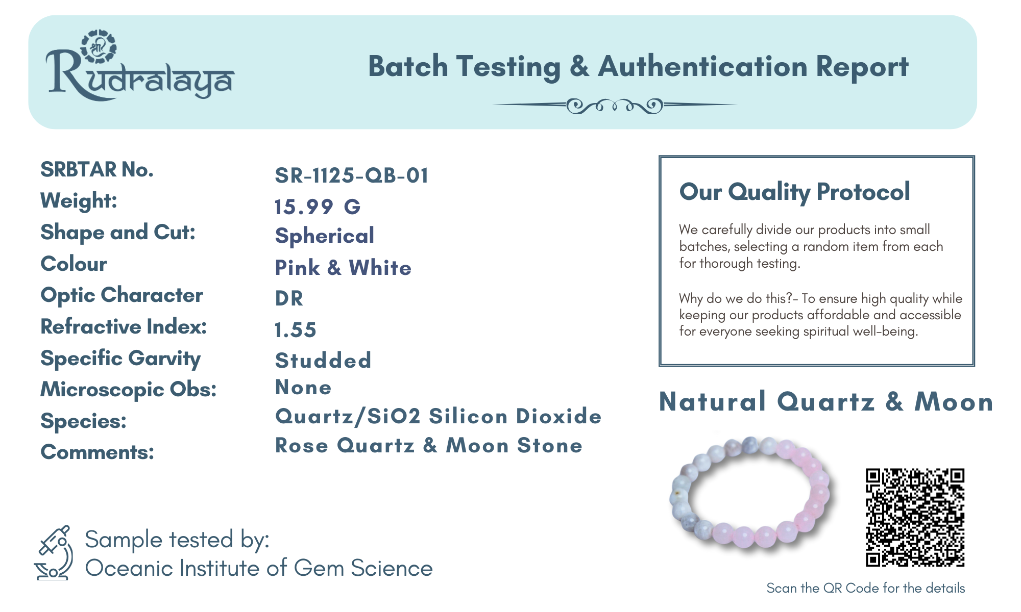 Moonstone & Natural Rose Quartz Bracelet