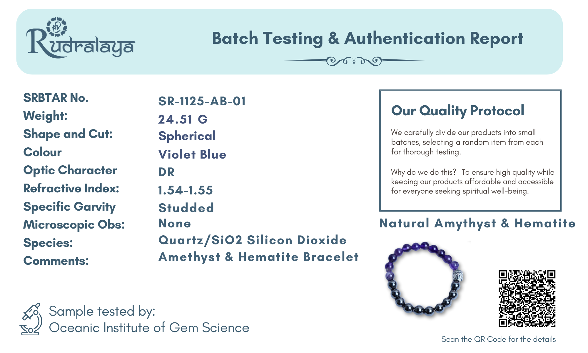 Hematite & Amethyst Bracelet | Healing Crystal