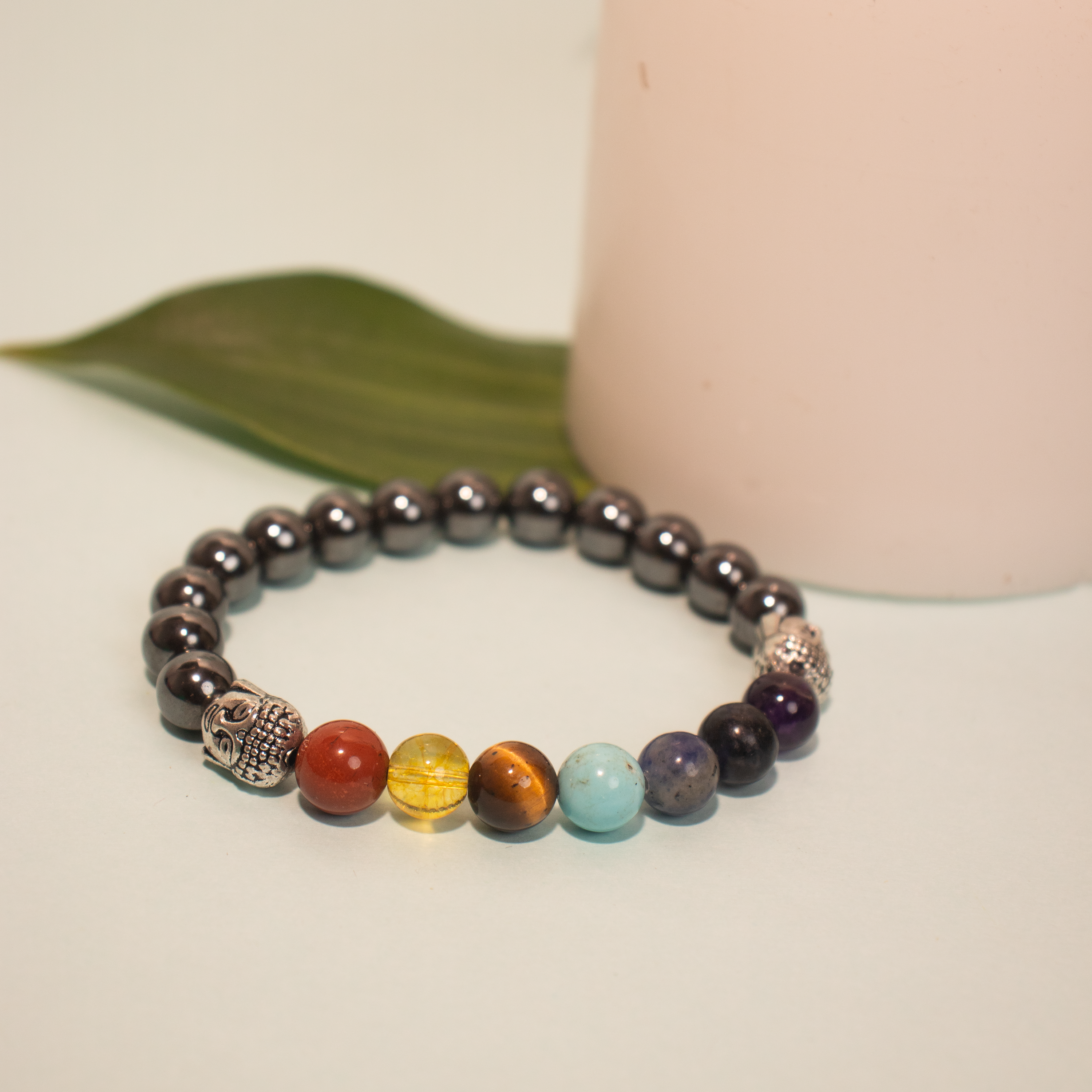 Natural Hematite with 7 Chakra Bracelet