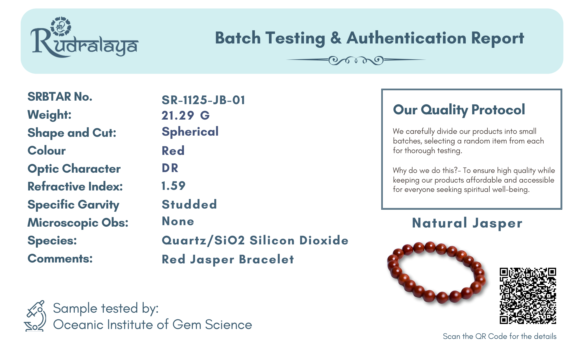 Natural Red Jasper Bracelet