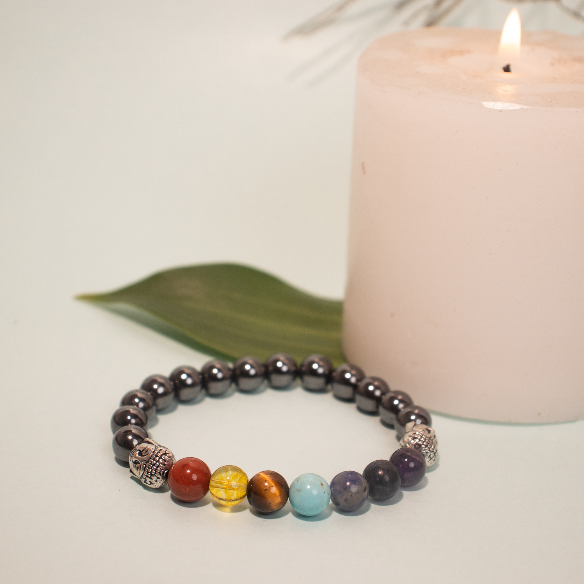 Natural Hematite with 7 Chakra Bracelet