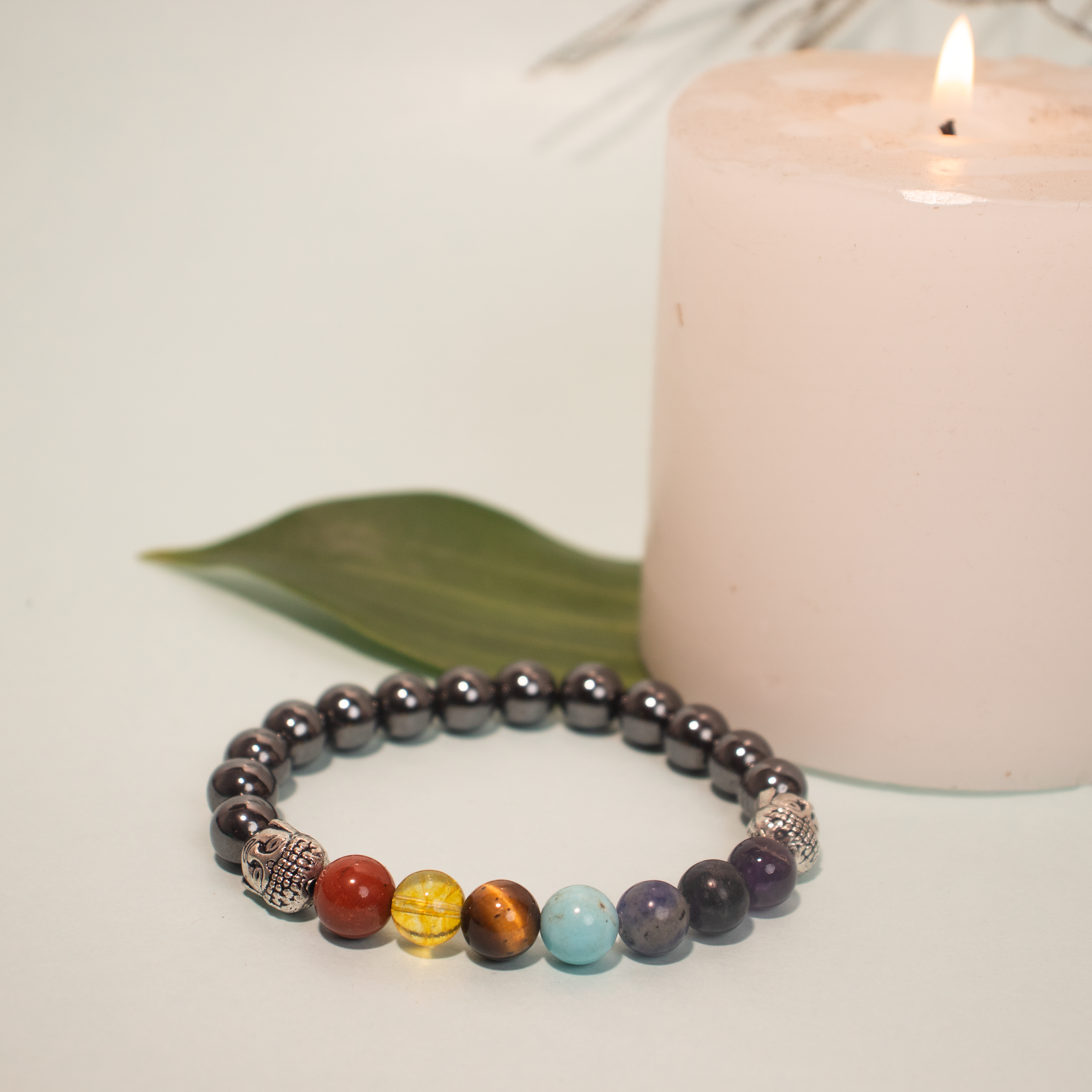 Natural Hematite with 7 Chakra Bracelet