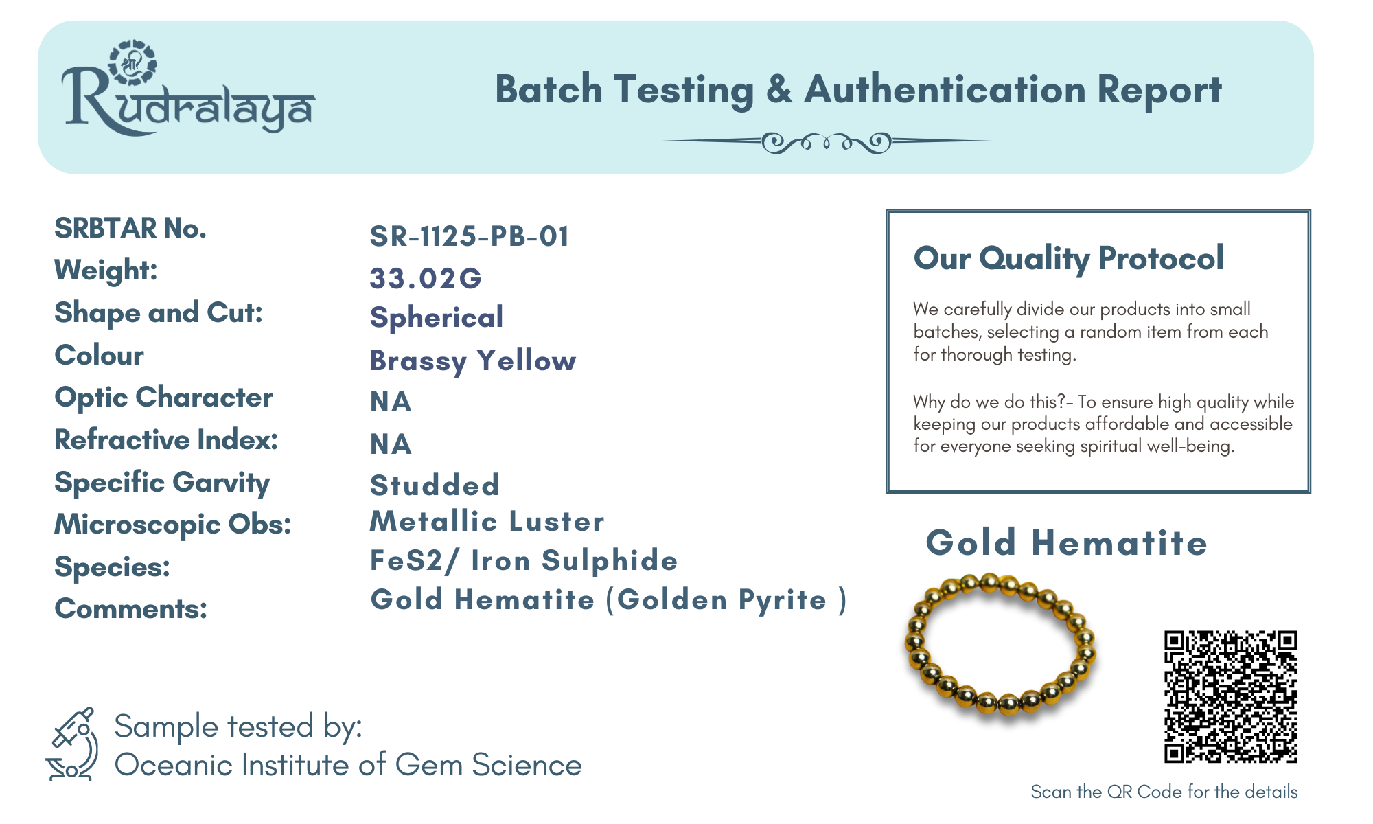 Golden Hematite Protection & Confidence Bracelet