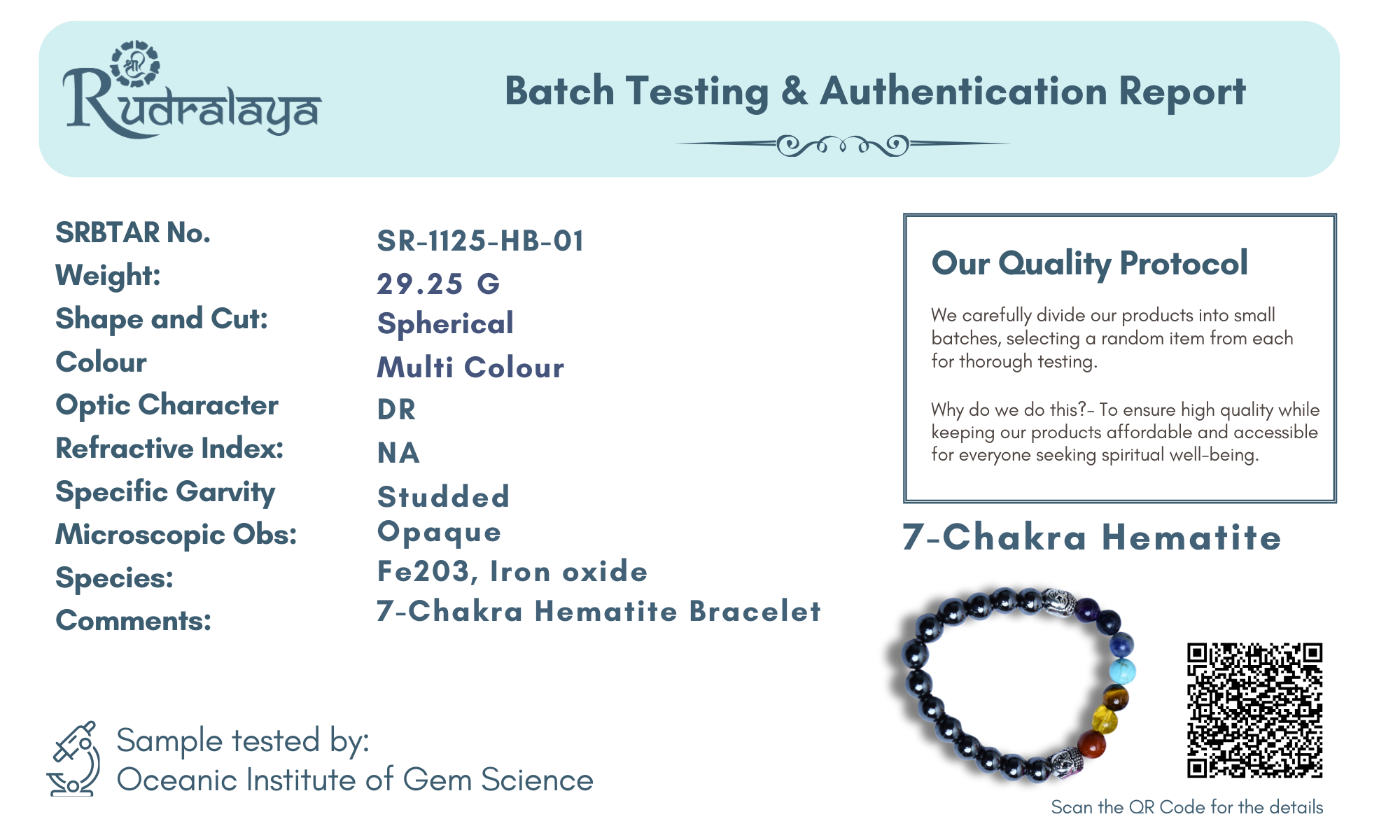 Natural Hematite with 7 Chakra Bracelet