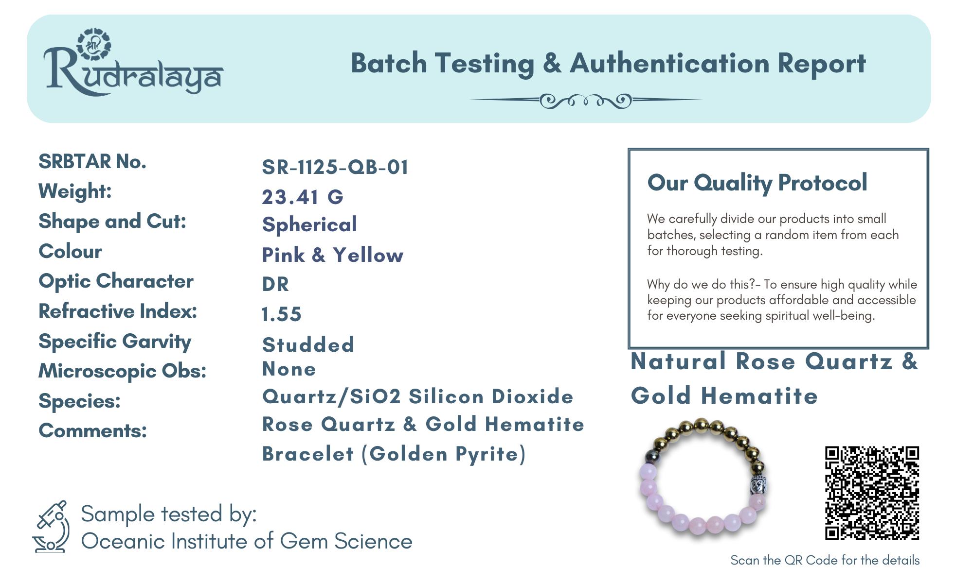 Golden Hematite & Rose Quartz Bracelet