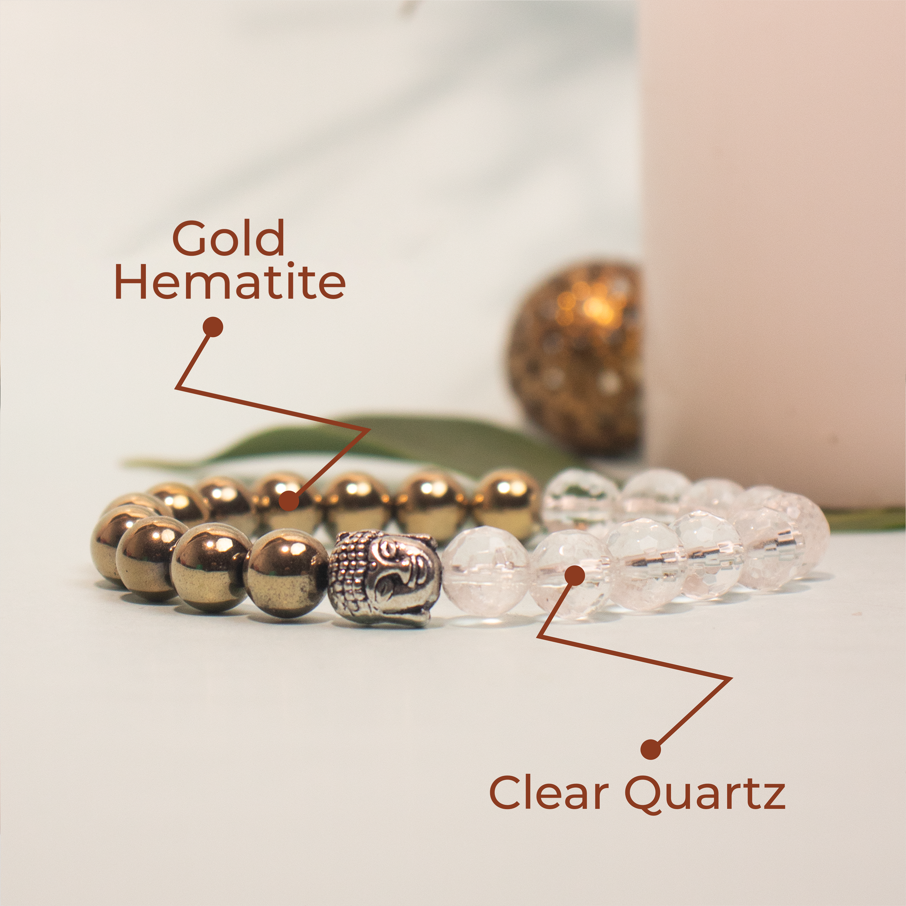 Golden Hematite & Sphatik Bracelet