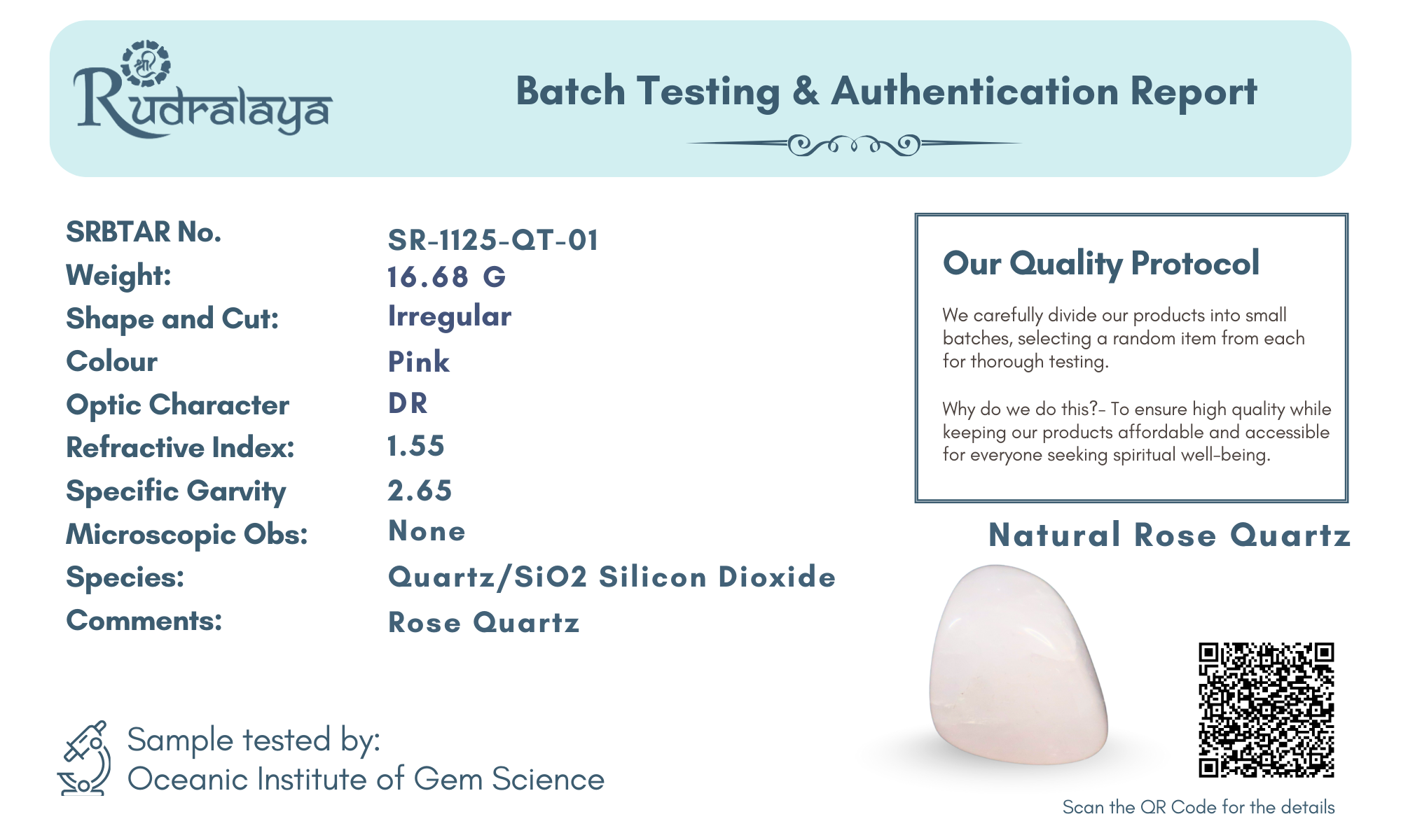 Natural Rose Quartz Tumble Stone