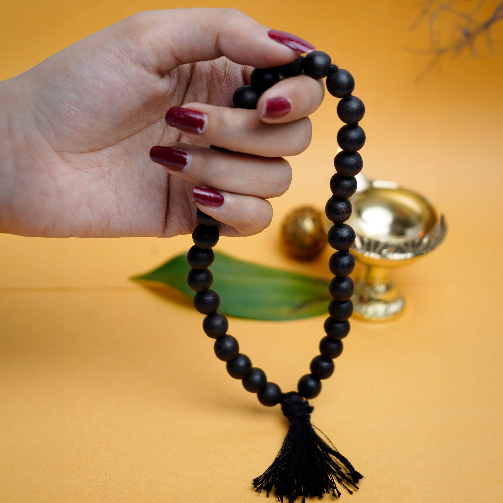 Natural Ebony (Karungali) Hand Mala | Sumarni Mala for Meditation