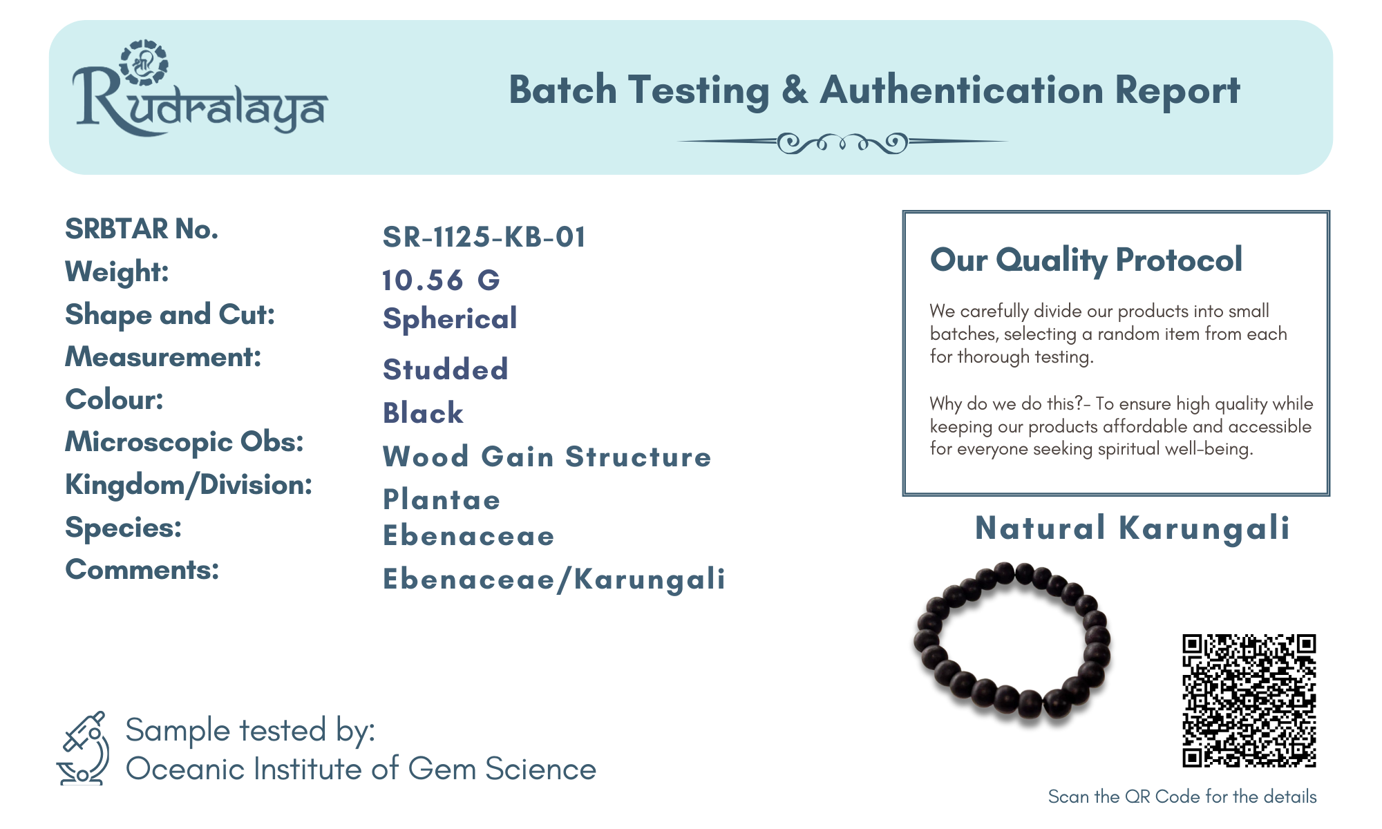 Ebony (Karungali) Protection Bracelet