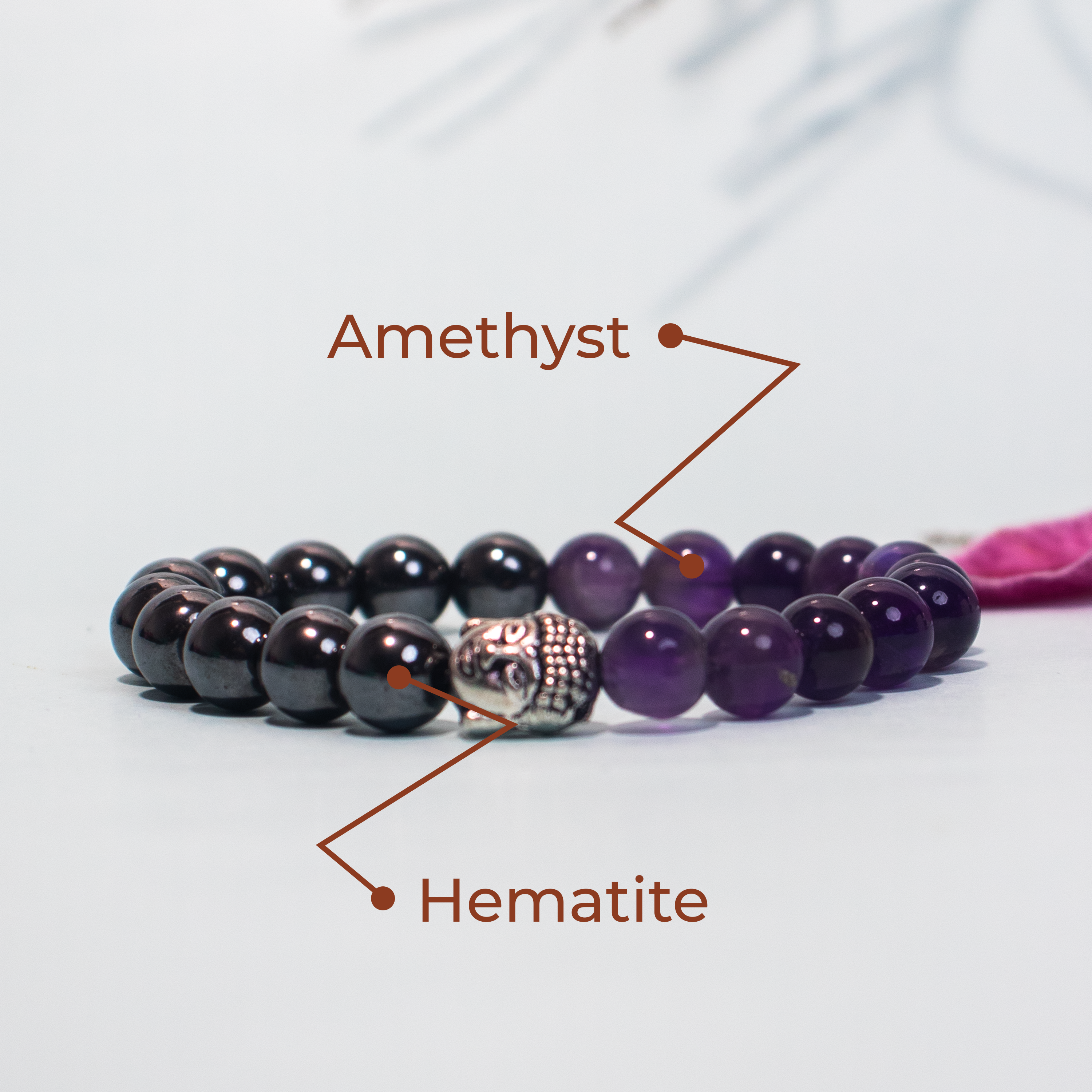 Hematite & Amethyst Bracelet | Healing Crystal
