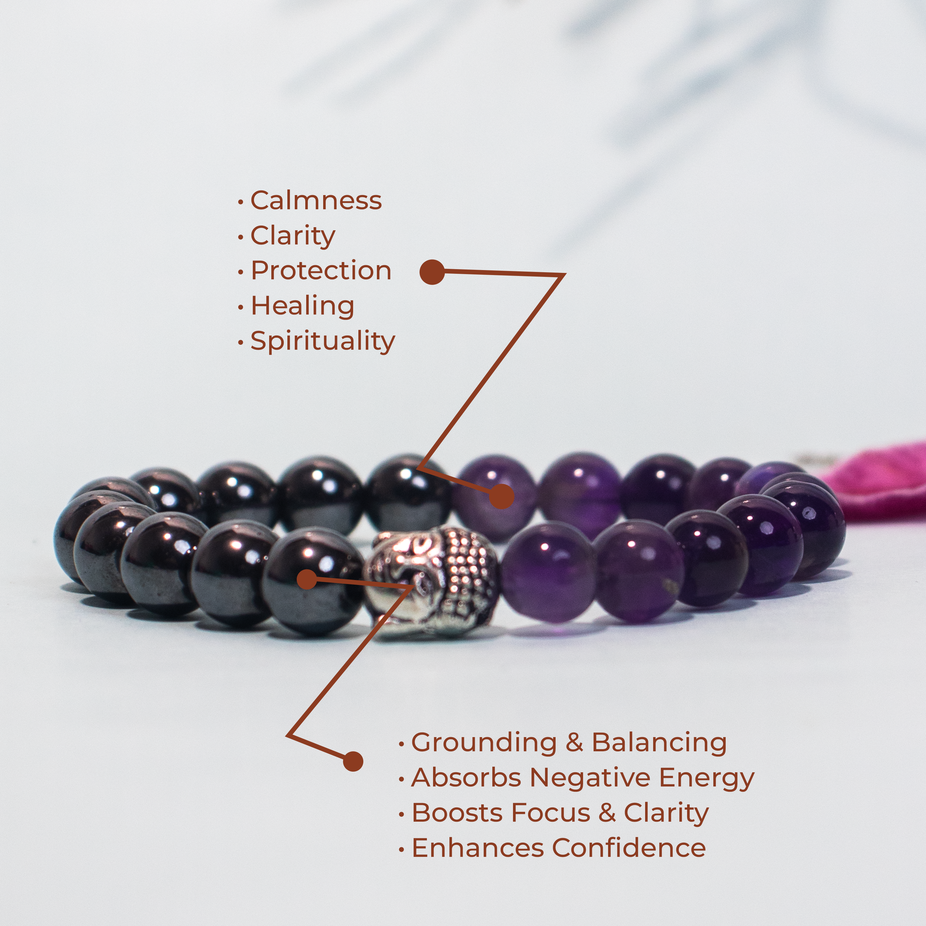 Hematite & Amethyst Bracelet | Healing Crystal