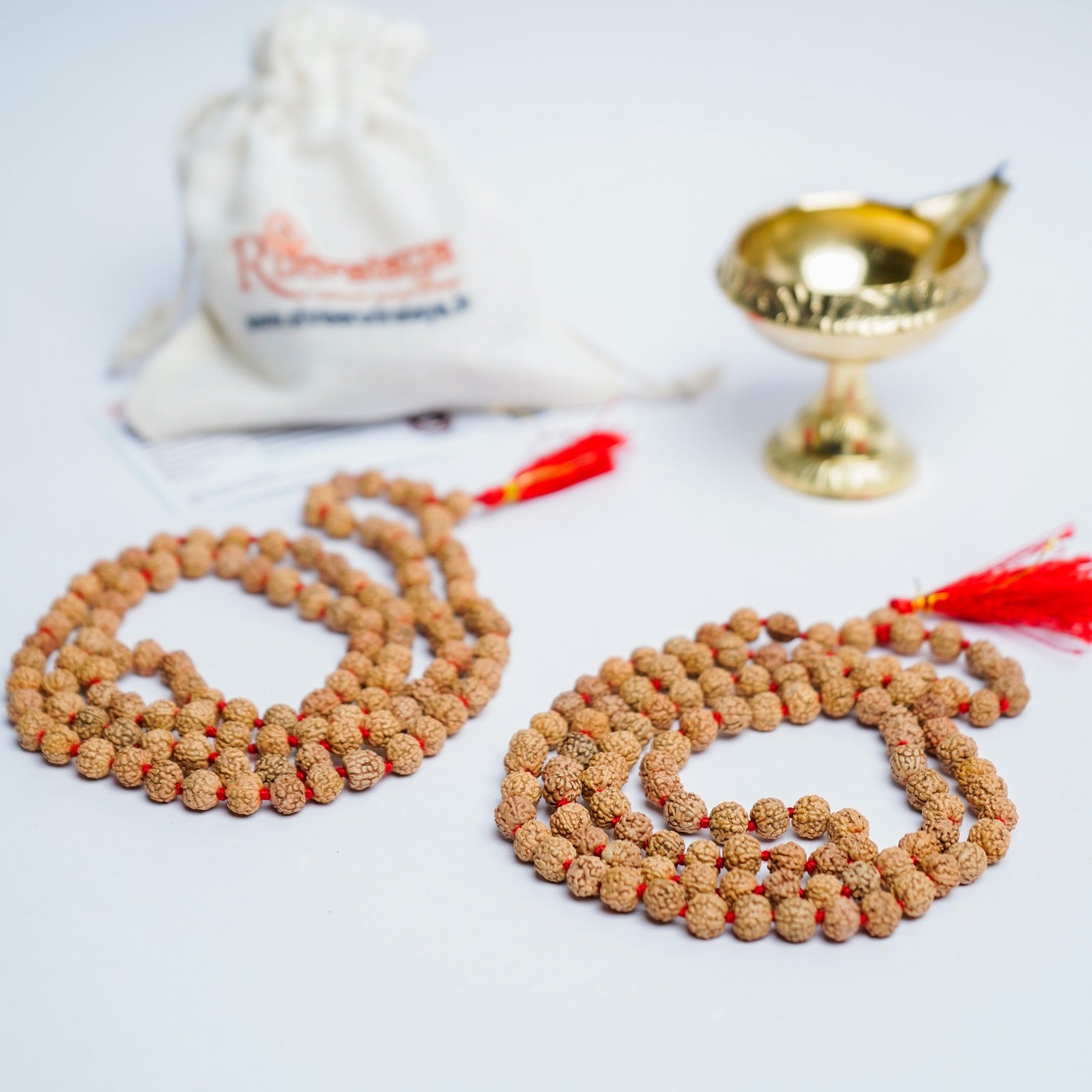 Authentic Rudraksha Mala – Premium Quality Beads for Meditation, Healing & Divine Connection Set of 2