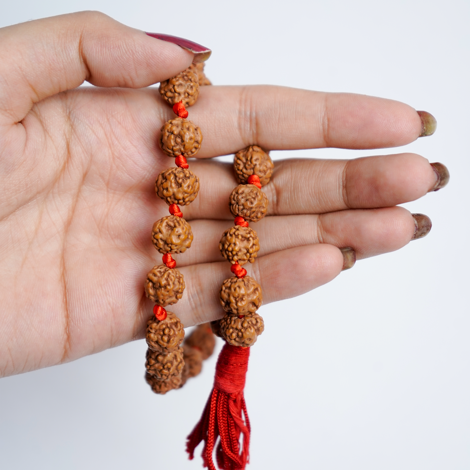 Natural 10mm Rudraksha Hand Mala | Sumrani Mala for Meditation, Japa & Prayer