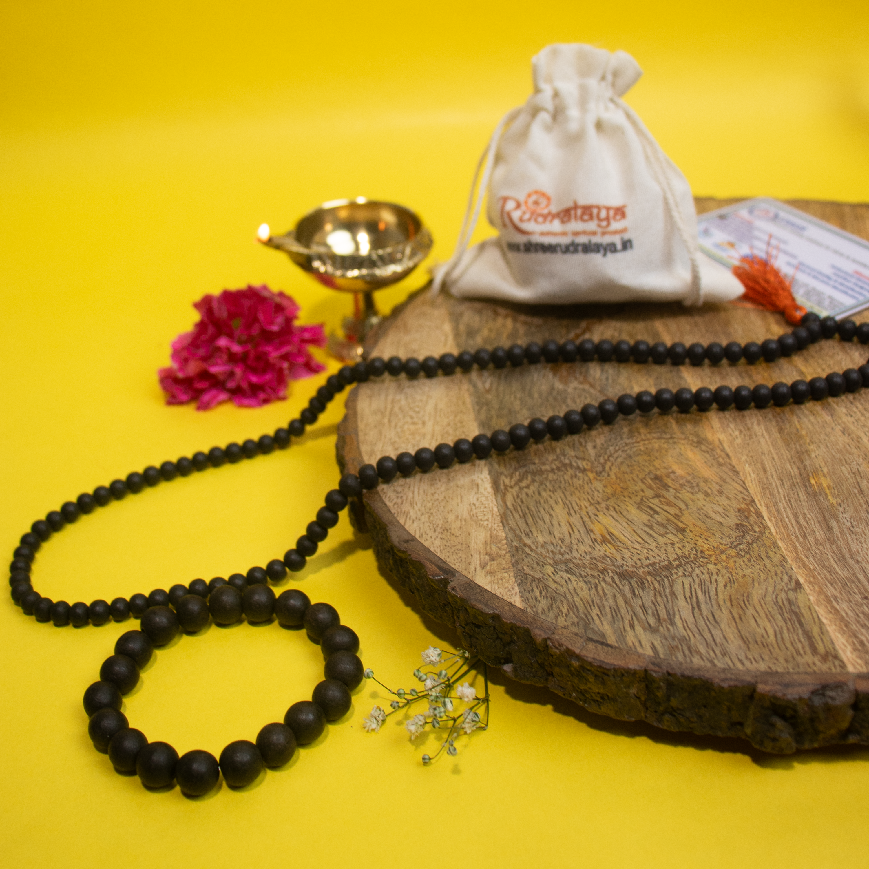 Ebony Mala & Bracelet Combo – Strength, Protection & Spiritual Energy