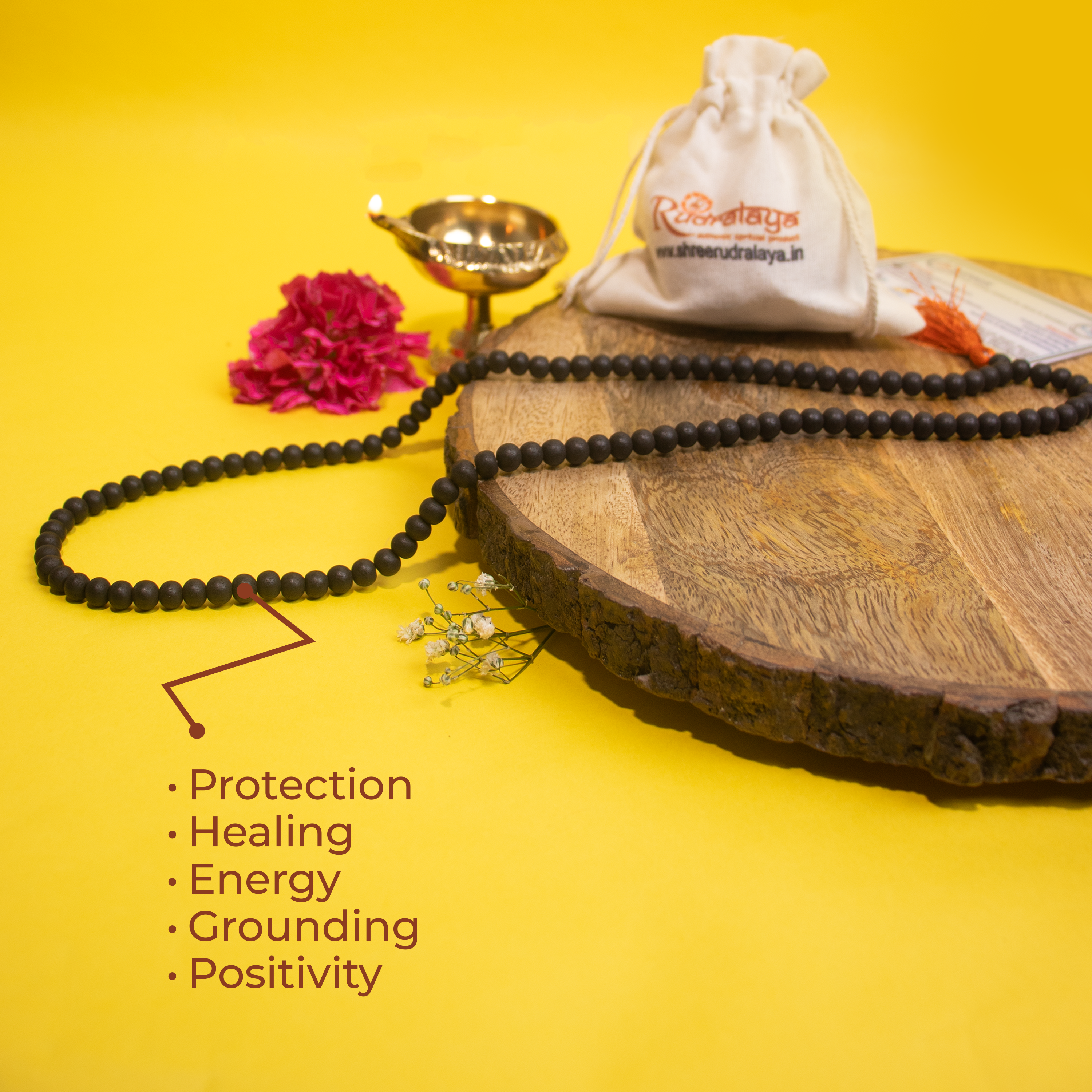 Natural Ebony (Karungali) Mala