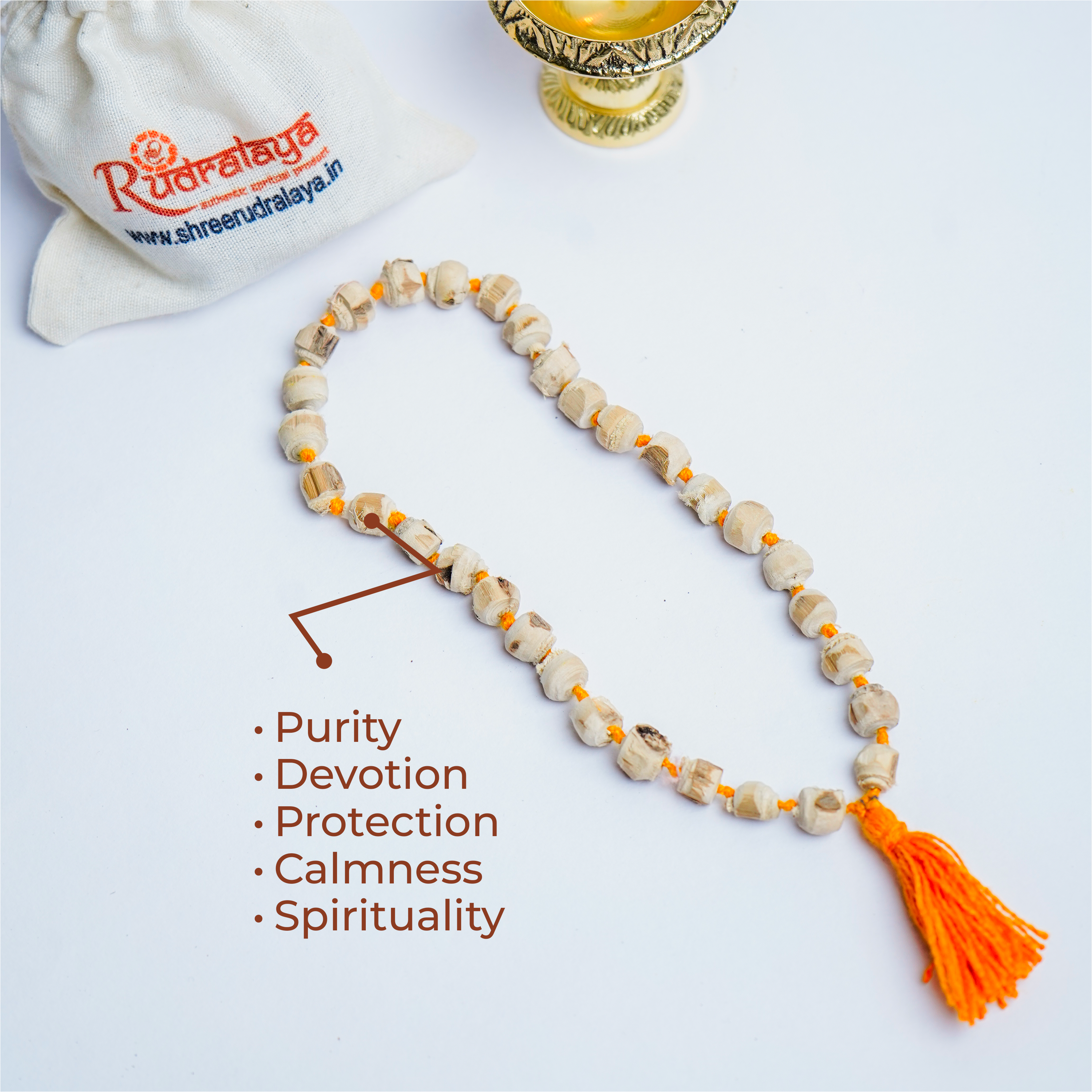 Natural Tulsi Hand Mala – Sacred Spiritual Beads